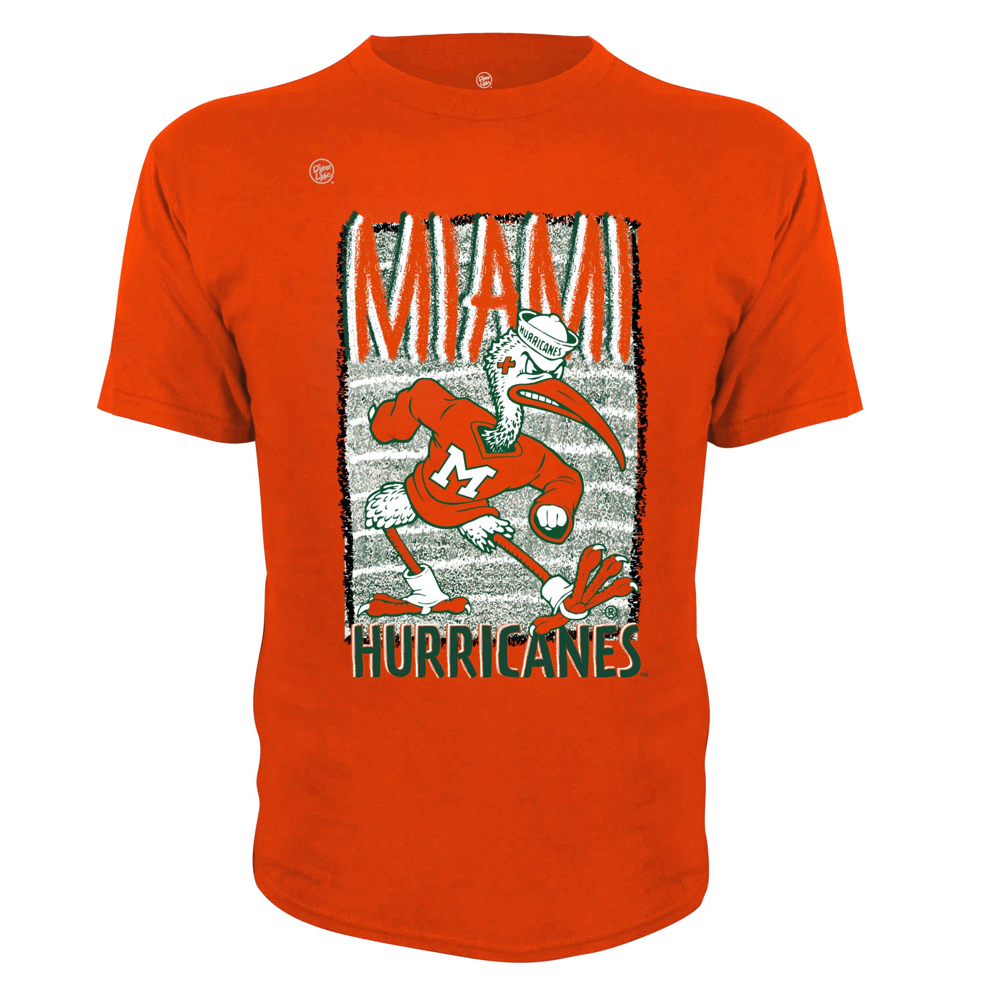 Dyme Lyfe Men's Miami Hurricanes Orange Crayon Mascot T-Shirt