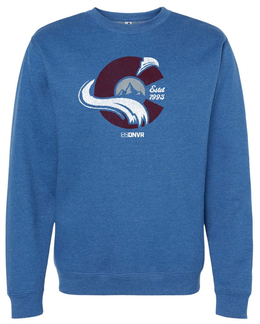 ALLCITY Adult Denver Blue Colorado Crewneck Sweatshirt