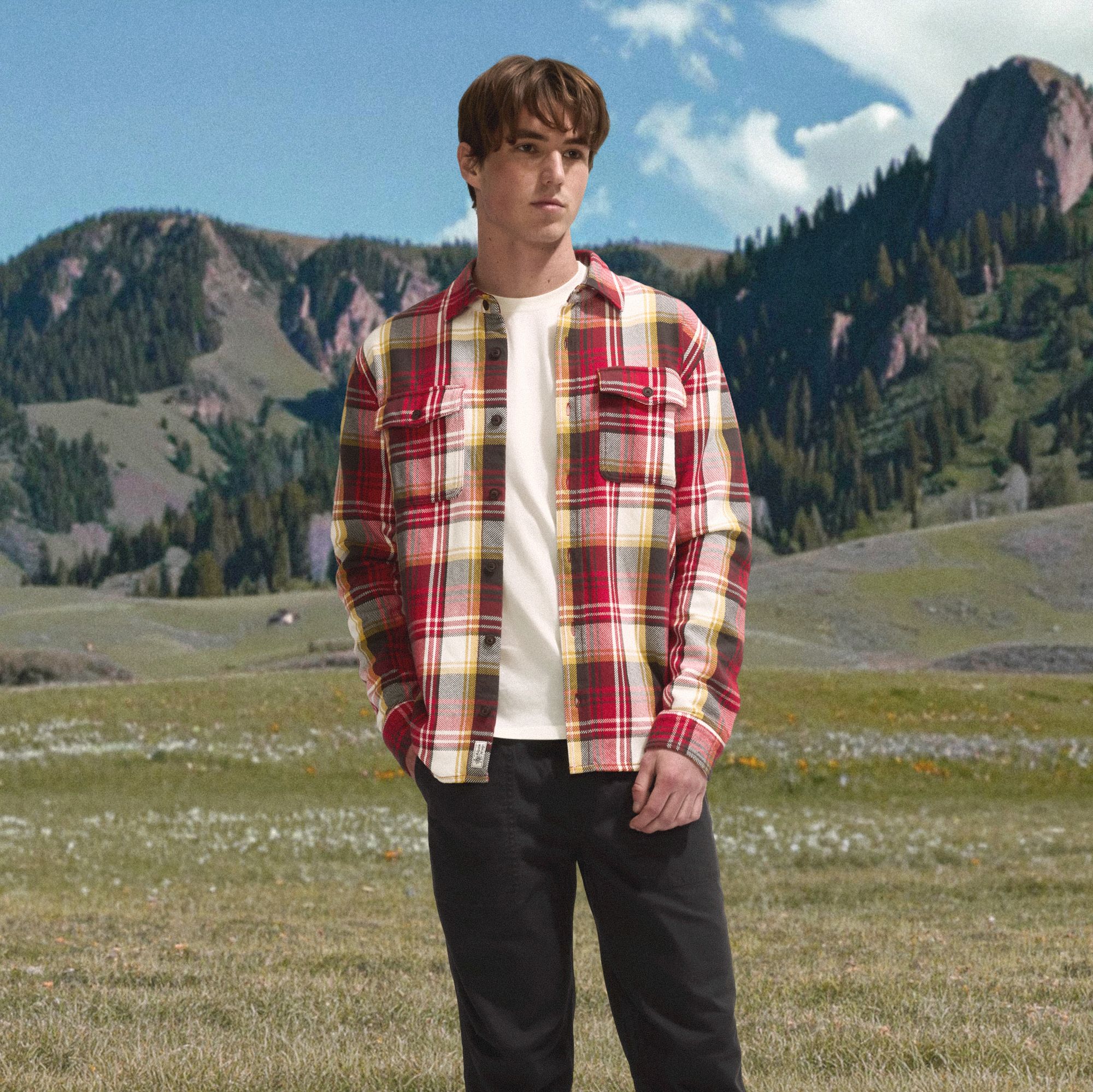 Alpine Design Men's Long Sleeve Plaid Shirt