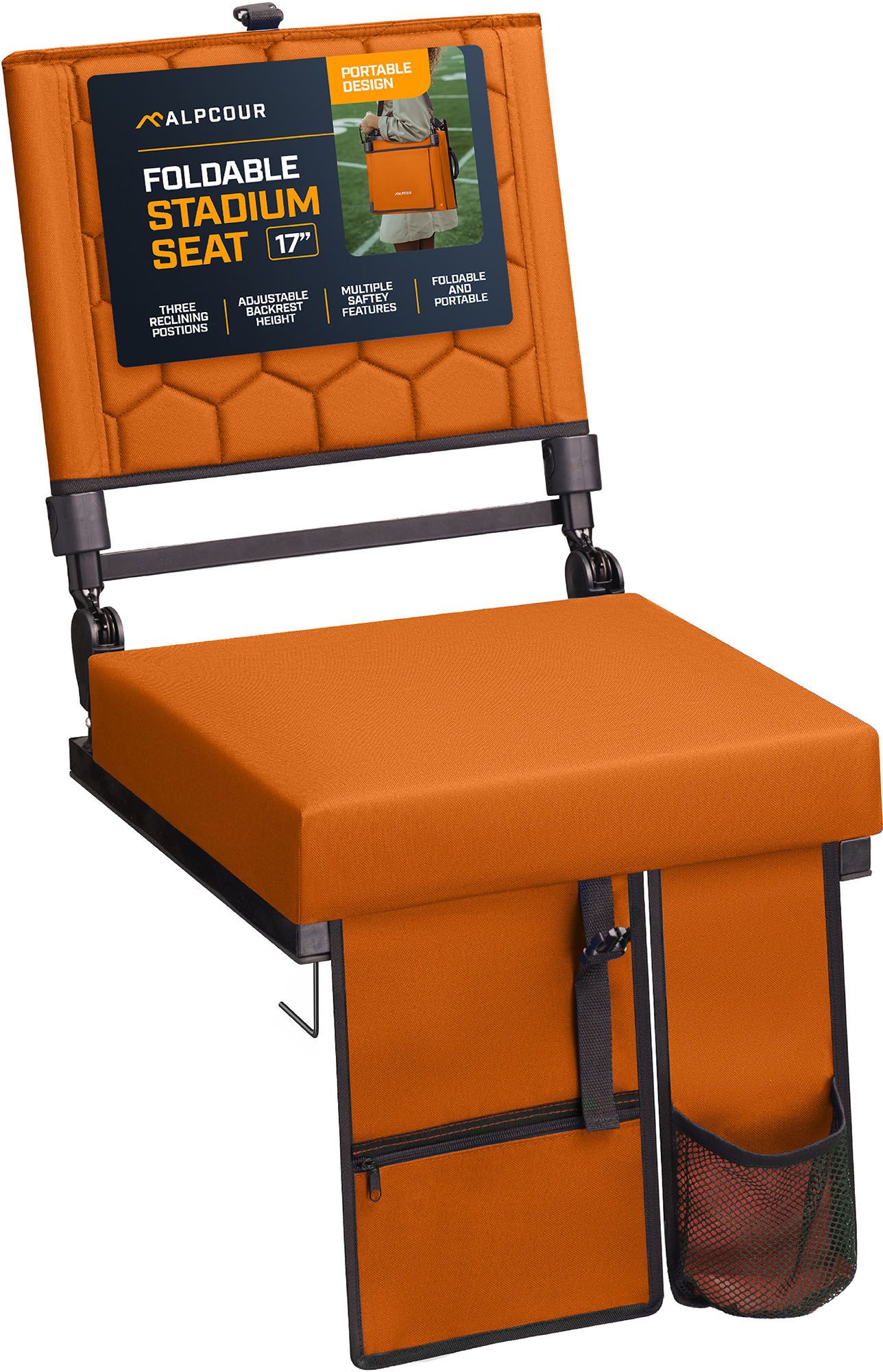 Alpcour 17" Folding Reclining Seat, Orange