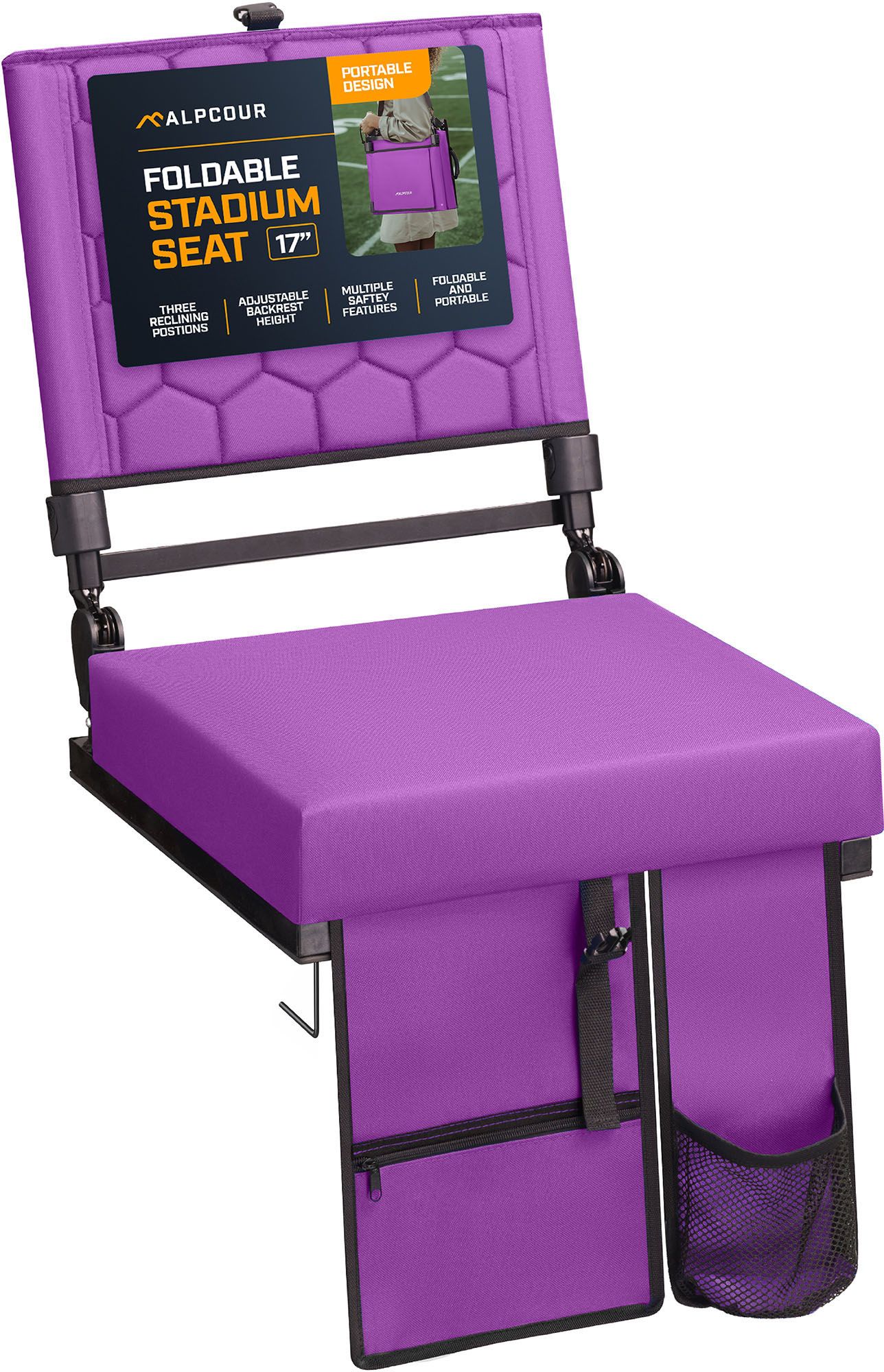 Alpcour 17" Folding Reclining Seat, Purple