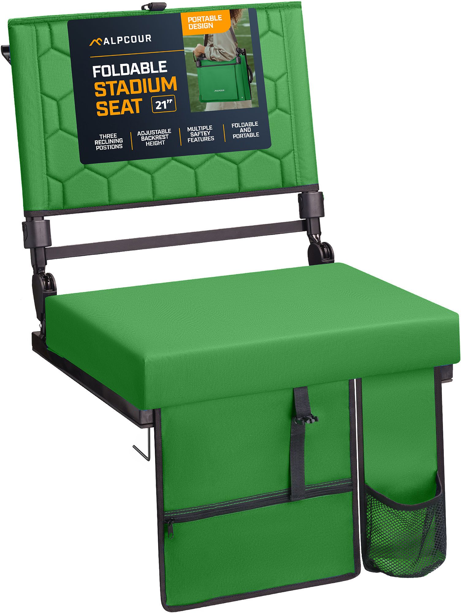 Alpcour 21" Folding Reclining Seat, Hunter Green