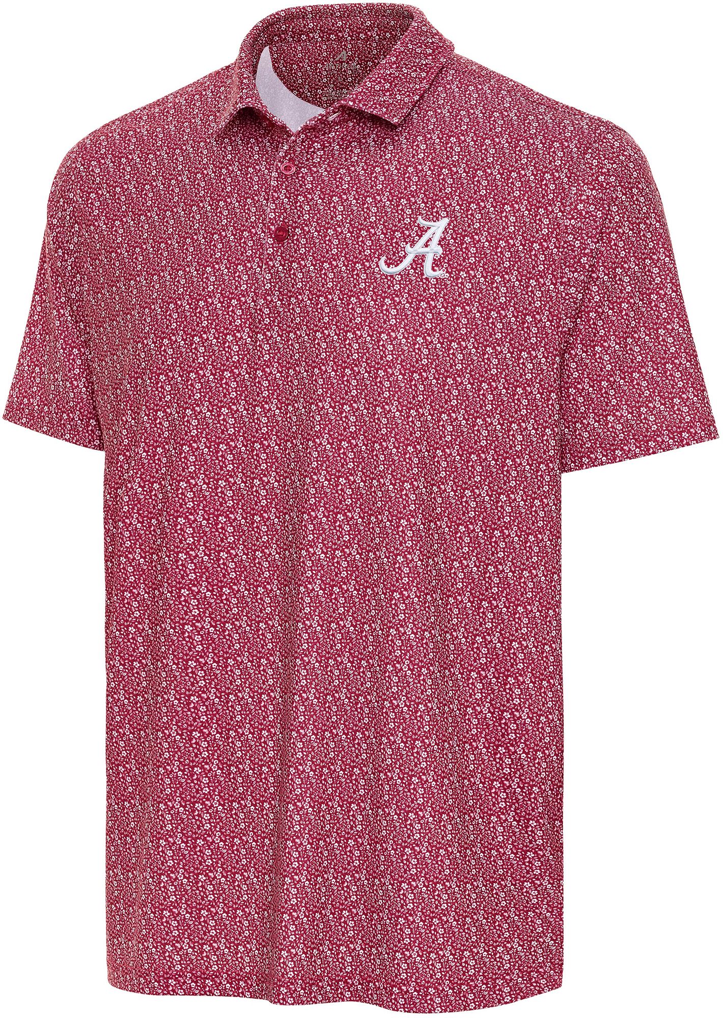 Antigua Men's Alabama Crimson Tide Cardinal Botanic Polo