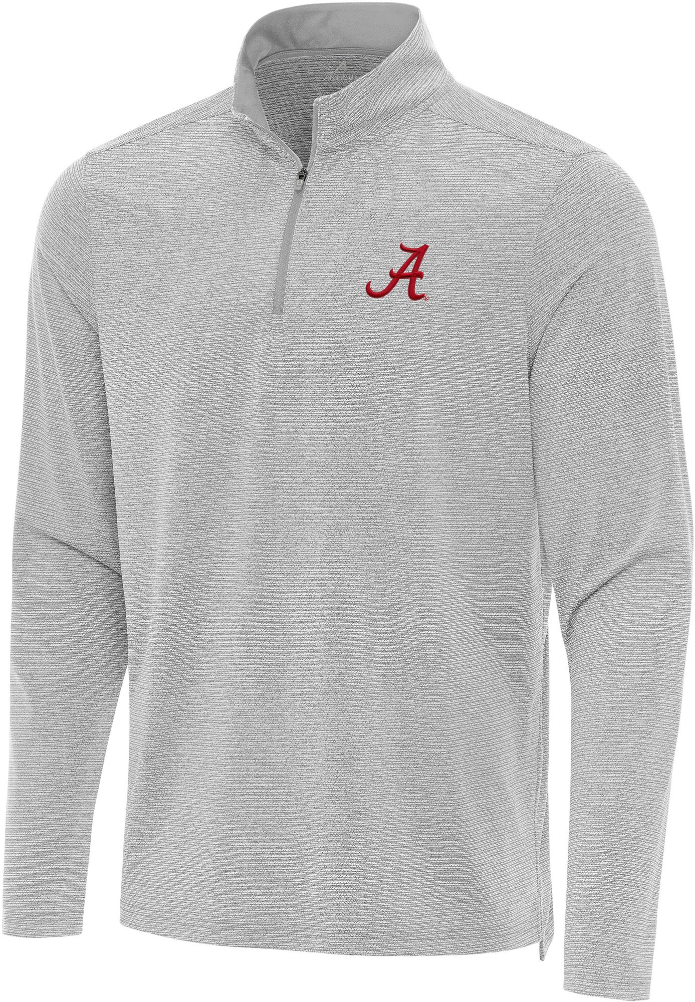Antigua Men's Alabama Crimson Tide Grey Changeover 1/4 Zip Pullover