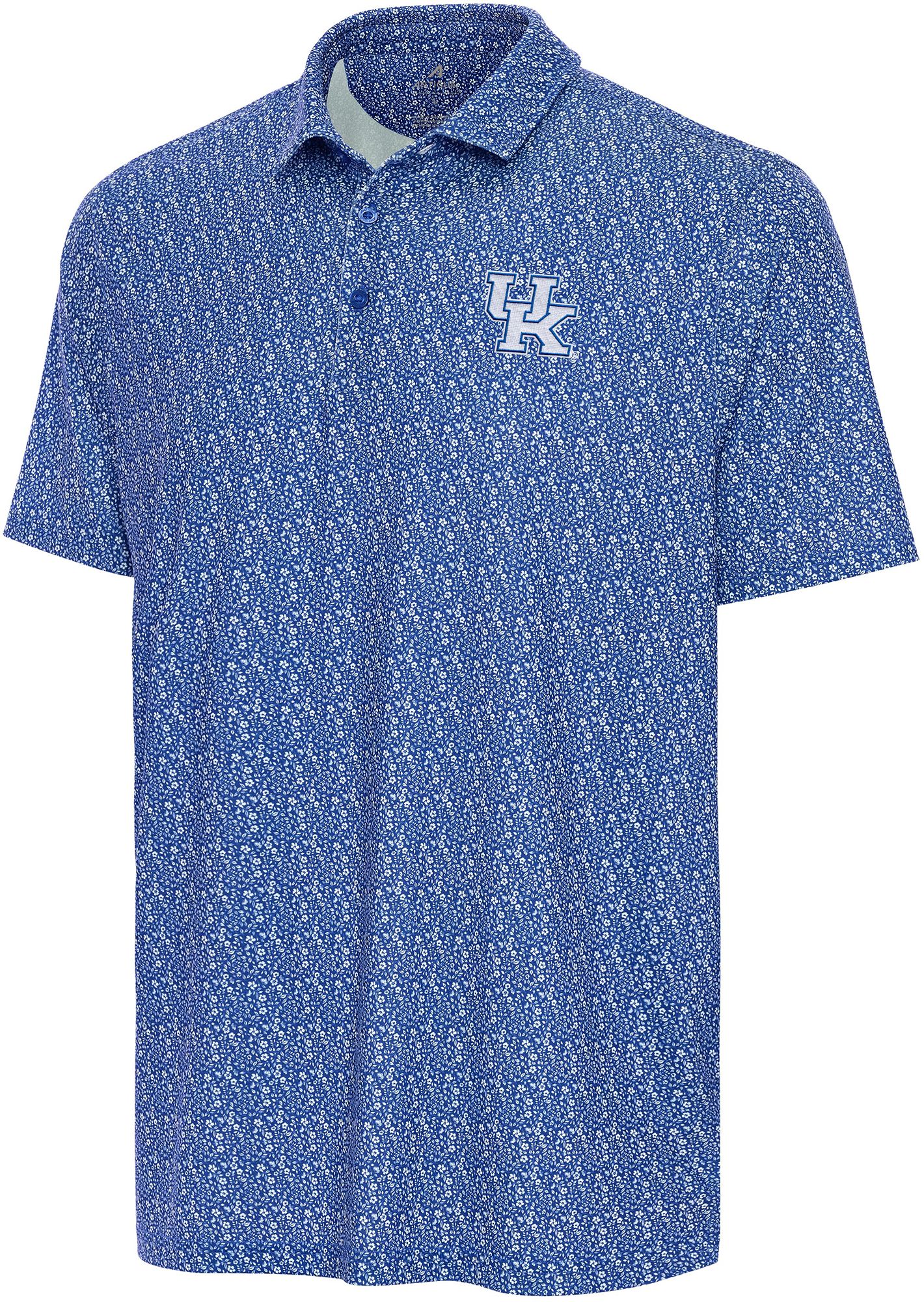 Antigua Men's Kentucky Wildcats Royal Botanic Polo