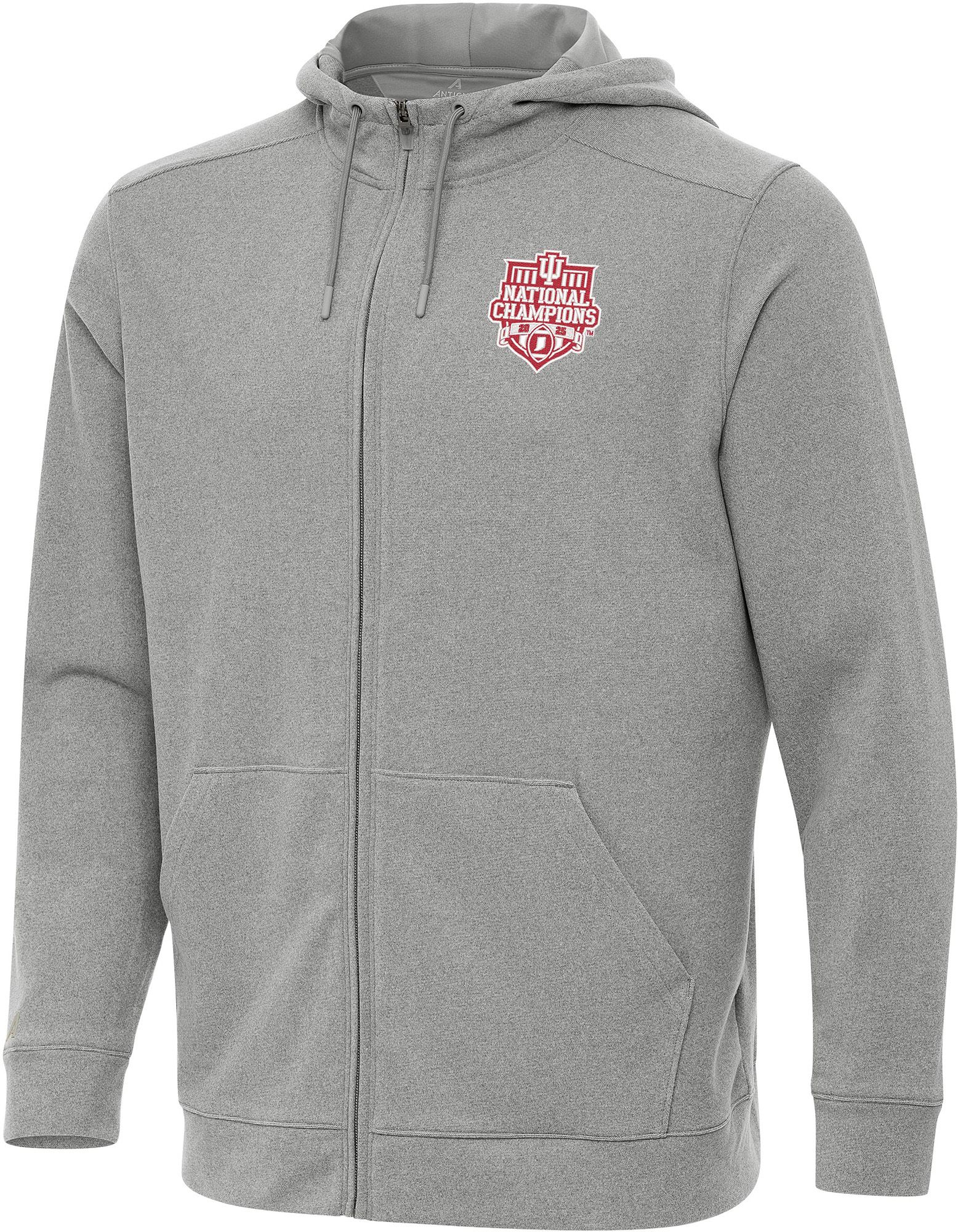Antigua Adult Indiana Hoosiers Effortless 2025-26 CFP National Champions Grey Full-Zip Hoodie