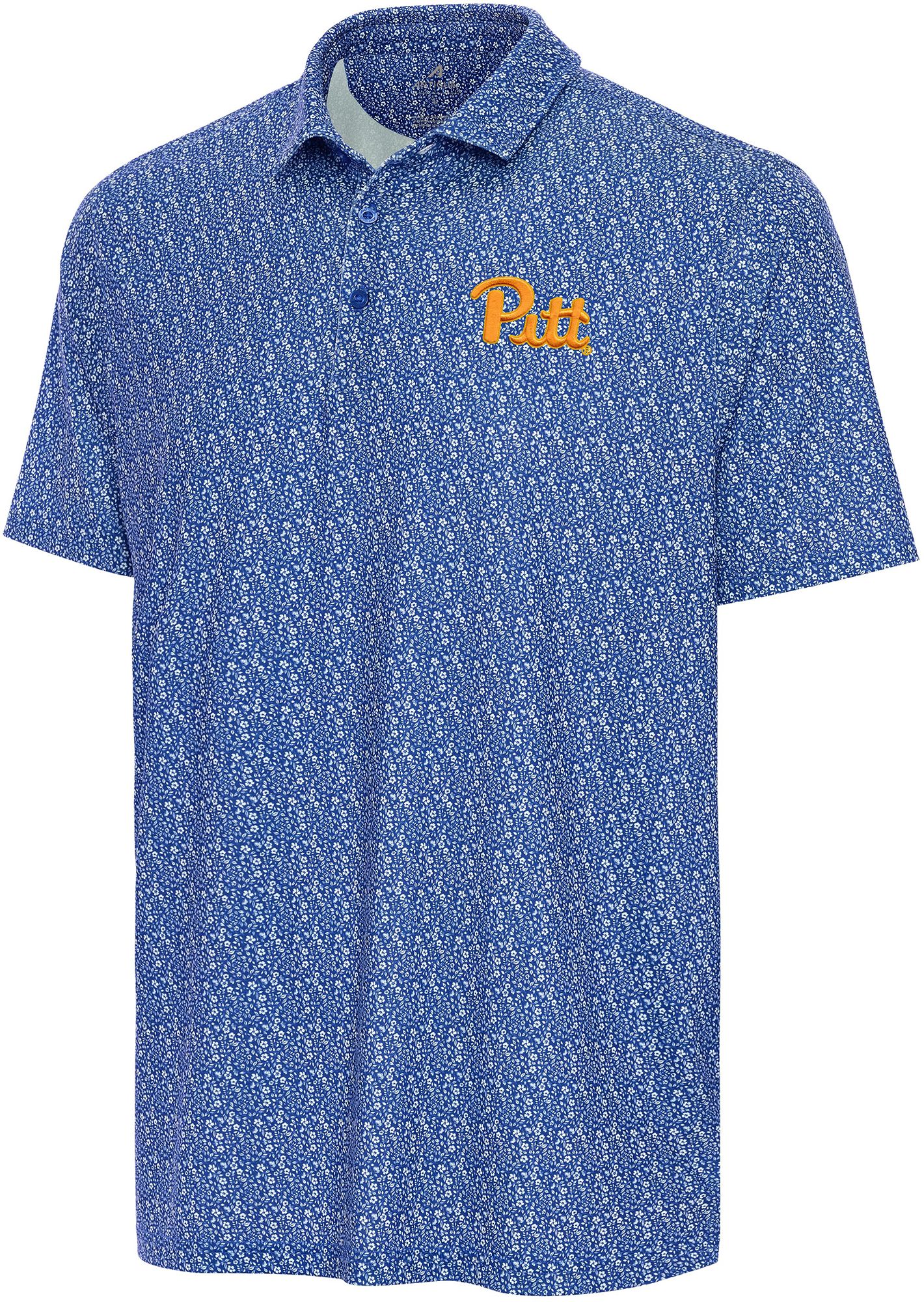 Antigua Men's Pitt Panthers Royal Botanic Polo