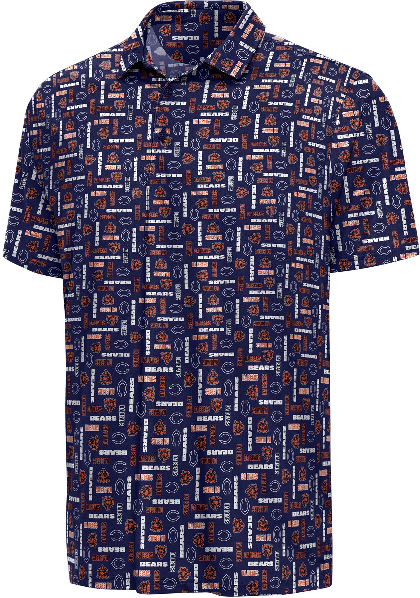 Antigua Men's Chicago Bears Navy Season Ticket Polo