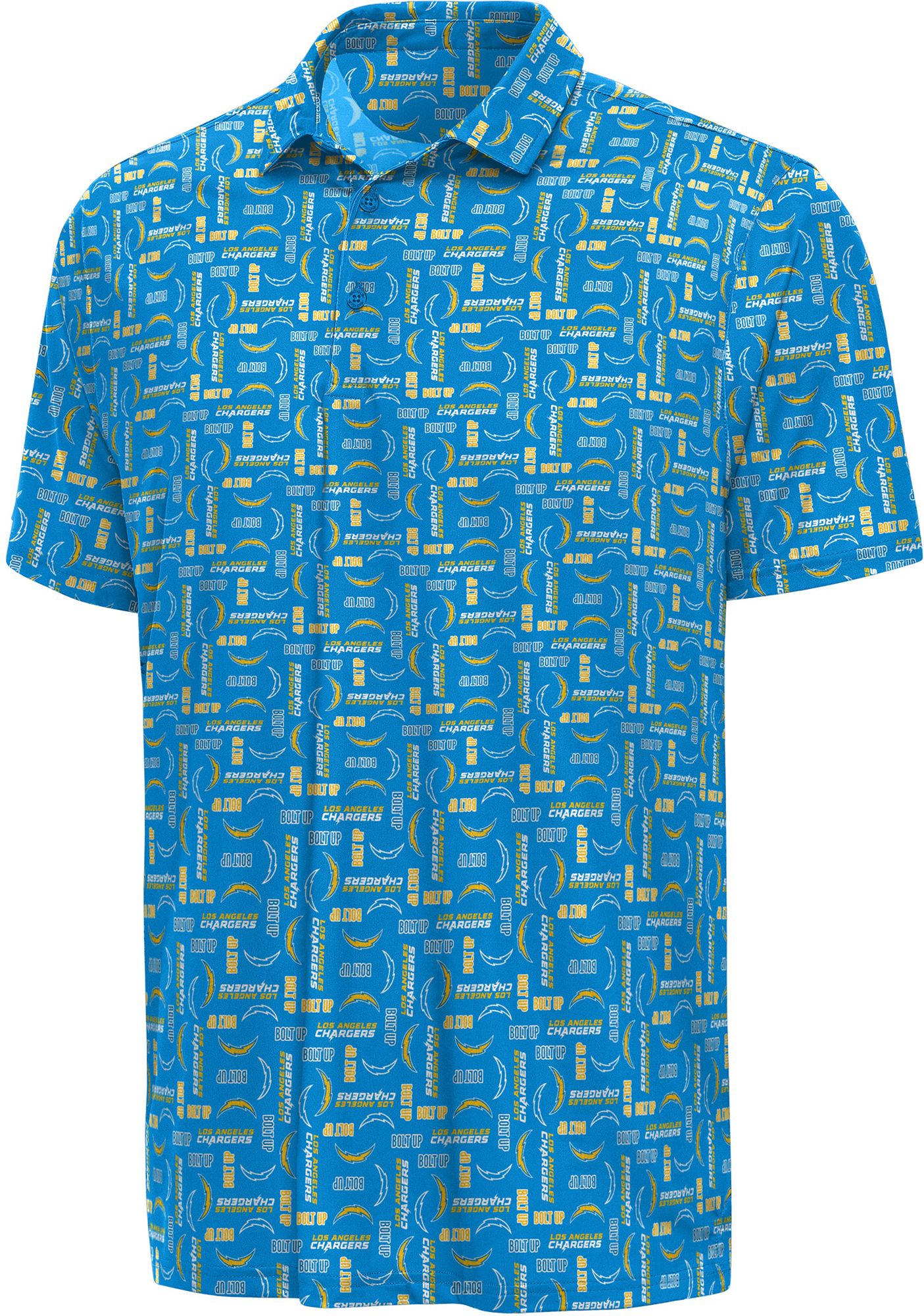 Antigua Men's Los Angeles Chargers Columbia Blue Season Ticket Polo