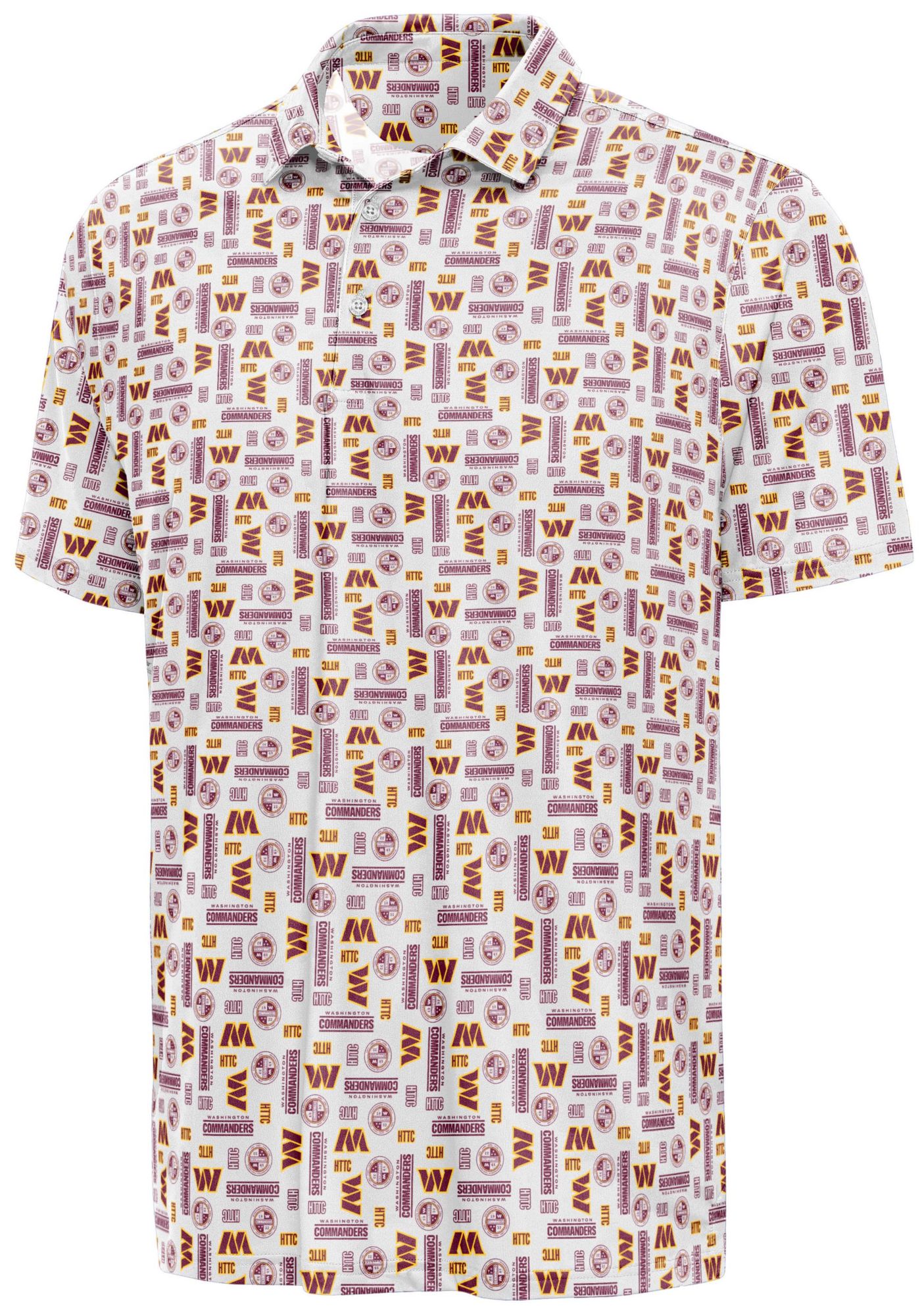 Antigua Men's Washington Commanders White Season Ticket Polo