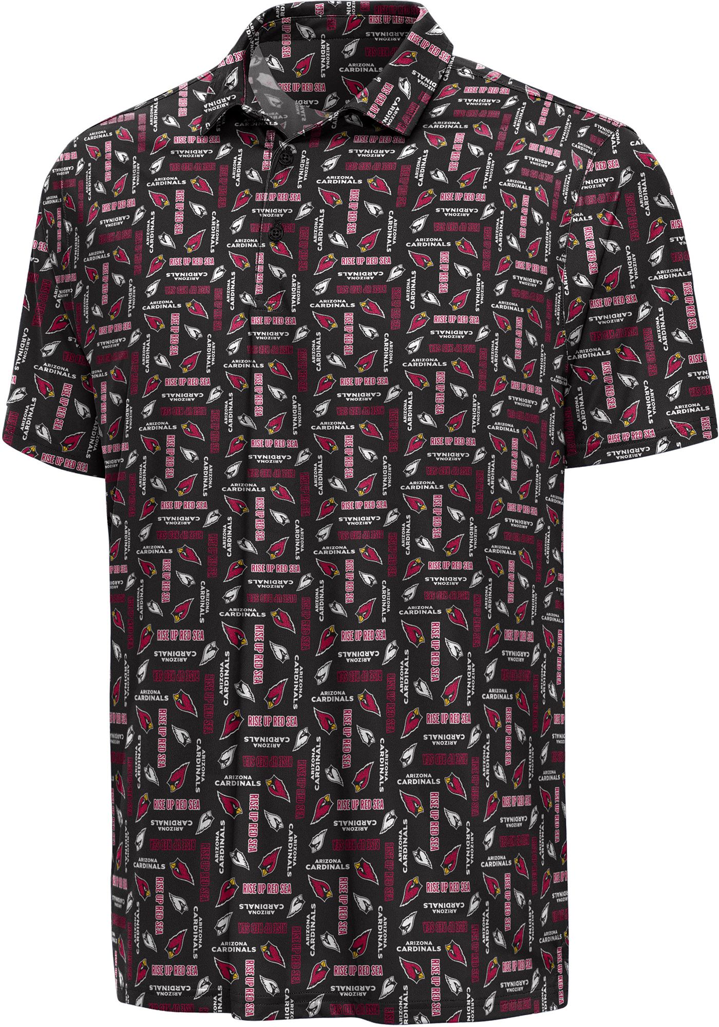 Antigua Men's Arizona Cardinals Black Season Ticket Polo
