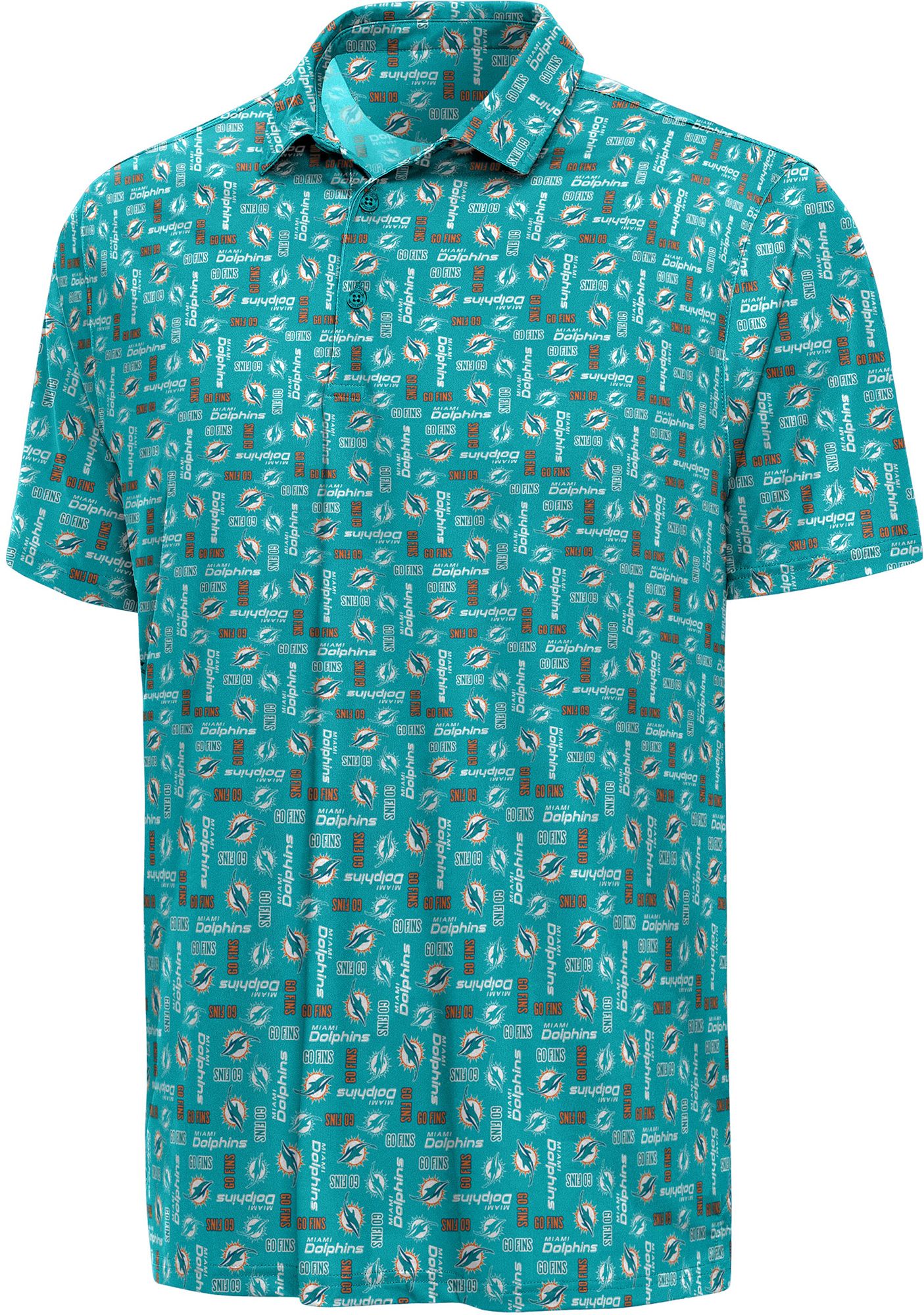 Antigua Men's Miami Dolphins Reef Season Ticket Polo