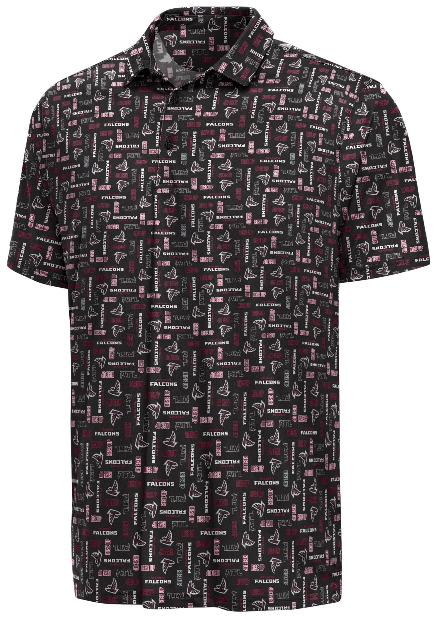 Antigua Men's Atlanta Falcons Black Season Ticket Polo