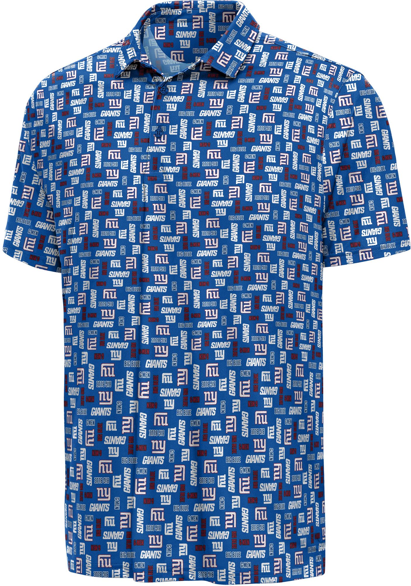 Antigua Men's New York Giants Royal Season Ticket Polo