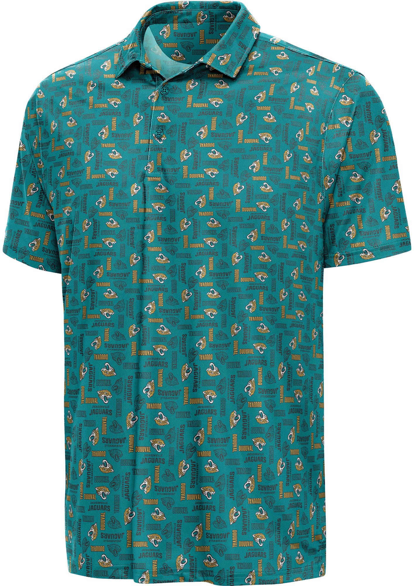 Antigua Men's Jacksonville Jaguars Teal Season Ticket Polo