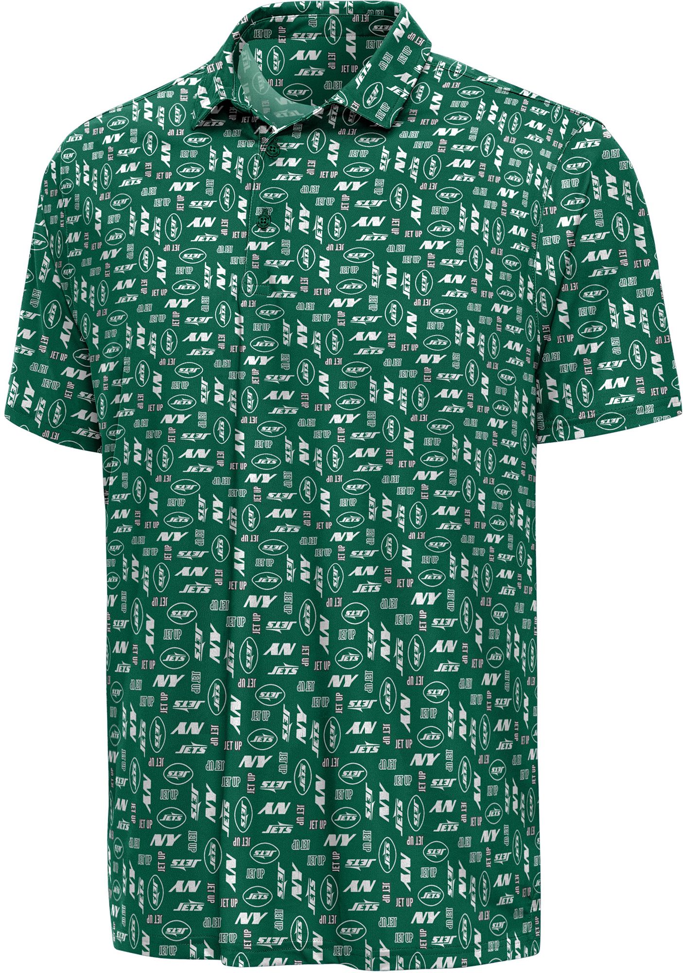 Antigua Men's New York Jets Evergreen Season Ticket Polo