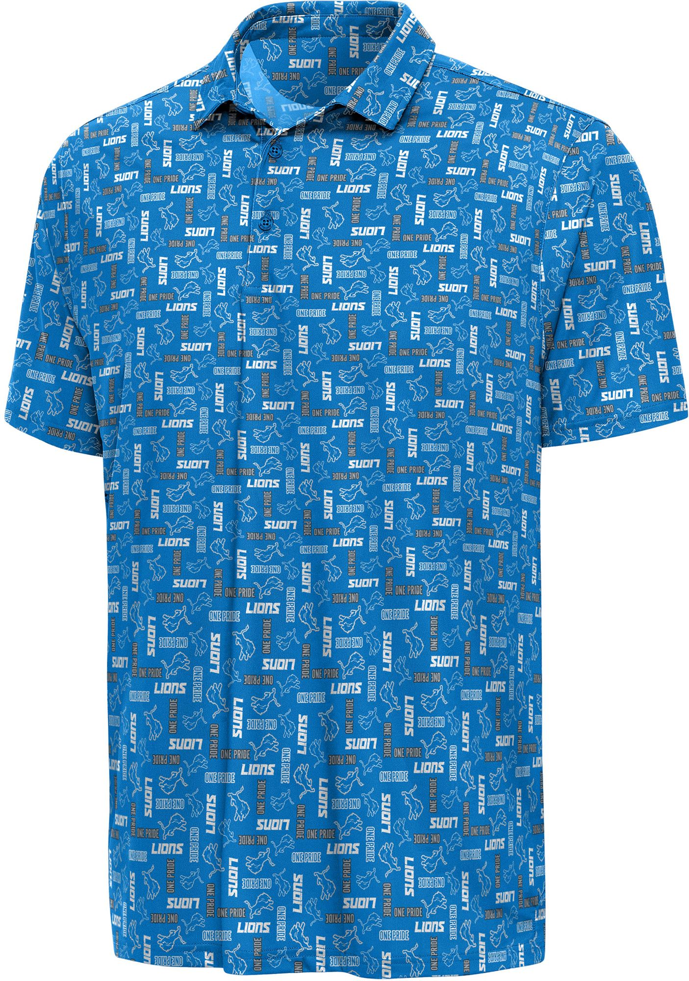 Antigua Men's Detroit Lions Bright Blue Season Ticket Polo