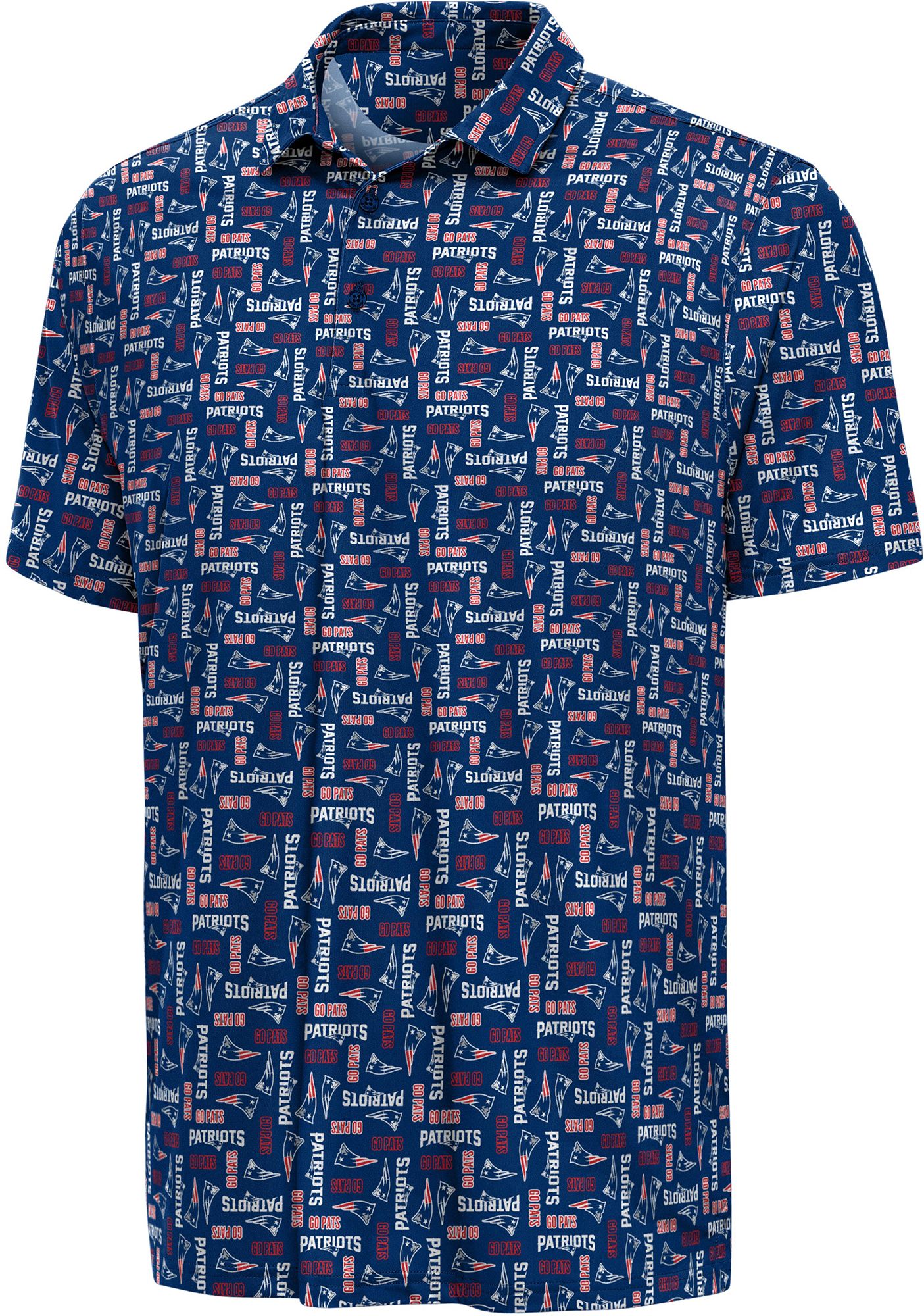 Antigua Men's New England Patriots Navy Season Ticket Polo