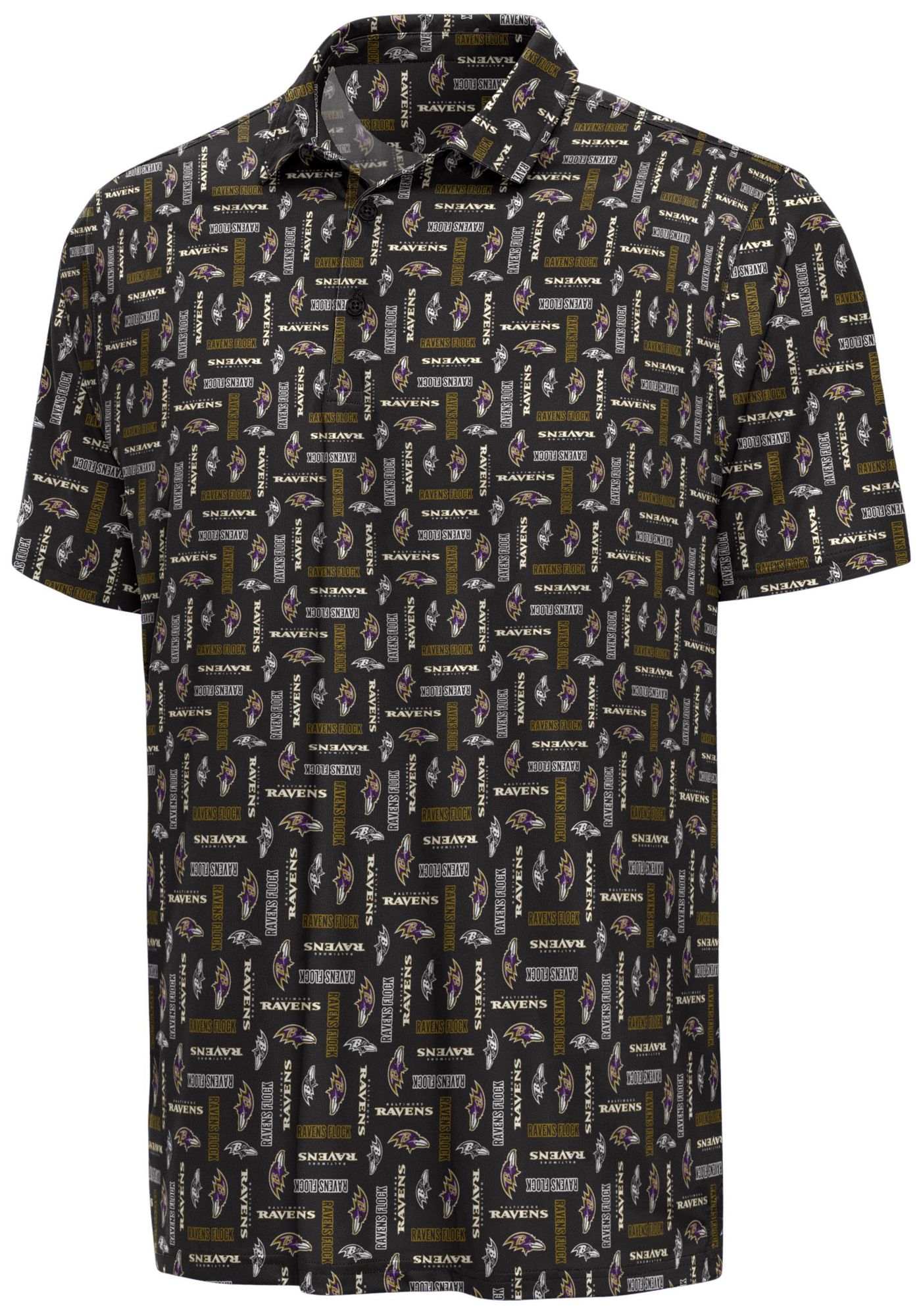 Antigua Men's Baltimore Ravens Black Season Ticket Polo