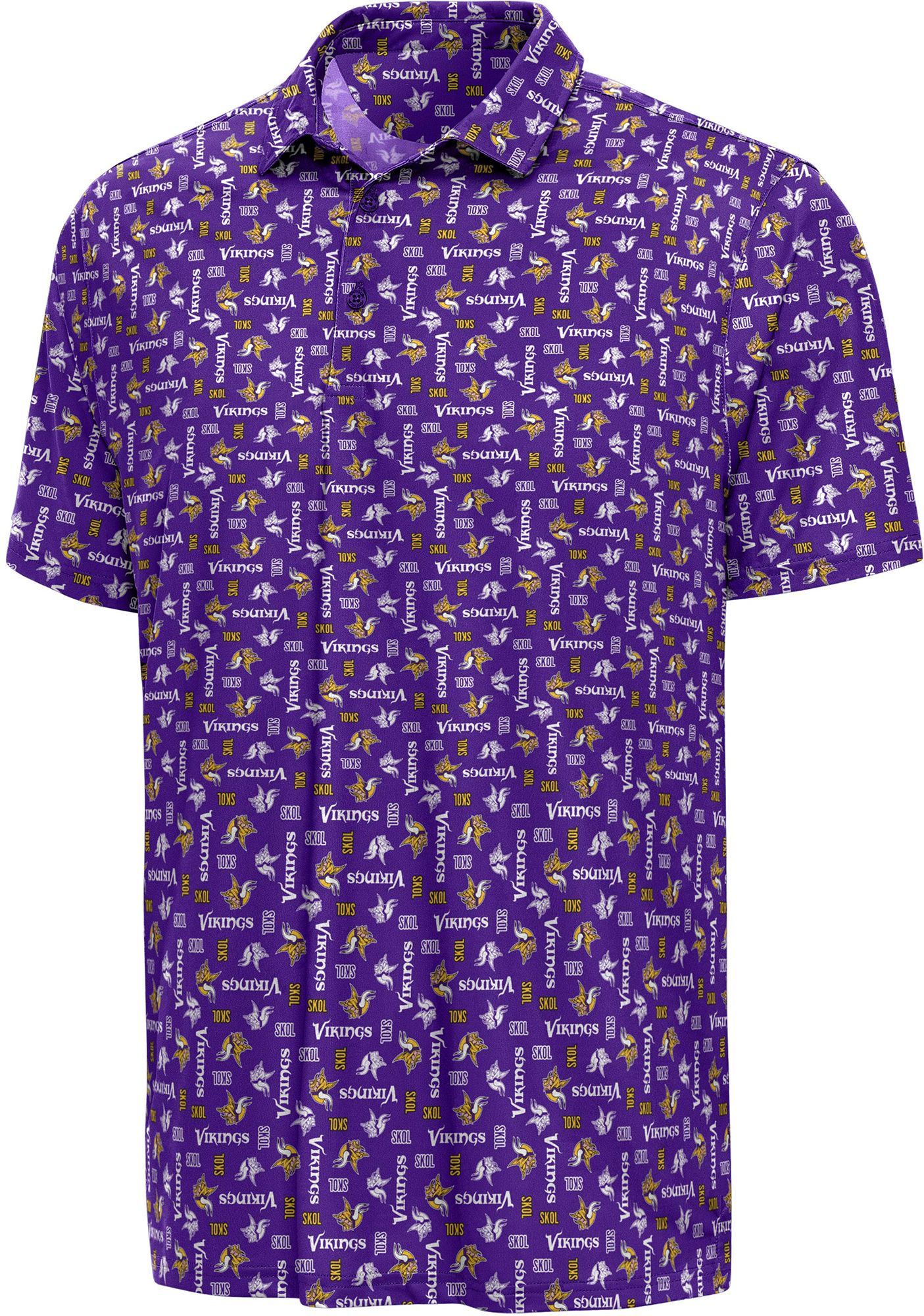 Antigua Men's Minnesota Vikings Purple Season Ticket Polo