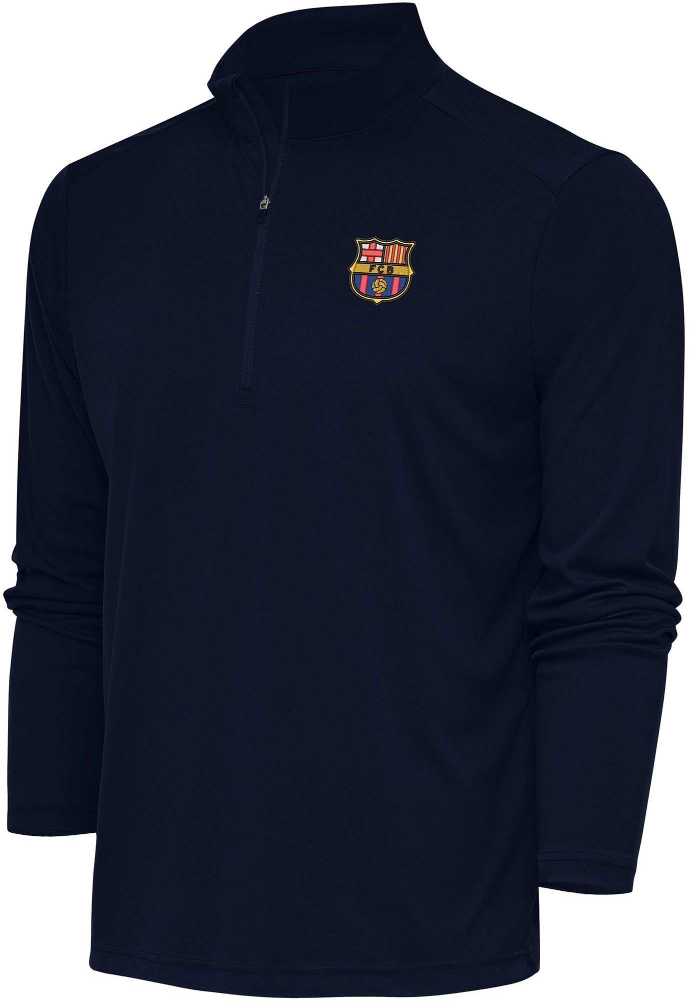 Antigua Adult FC Barcelona Navy Crest Statement 1/4 Zip Pullover