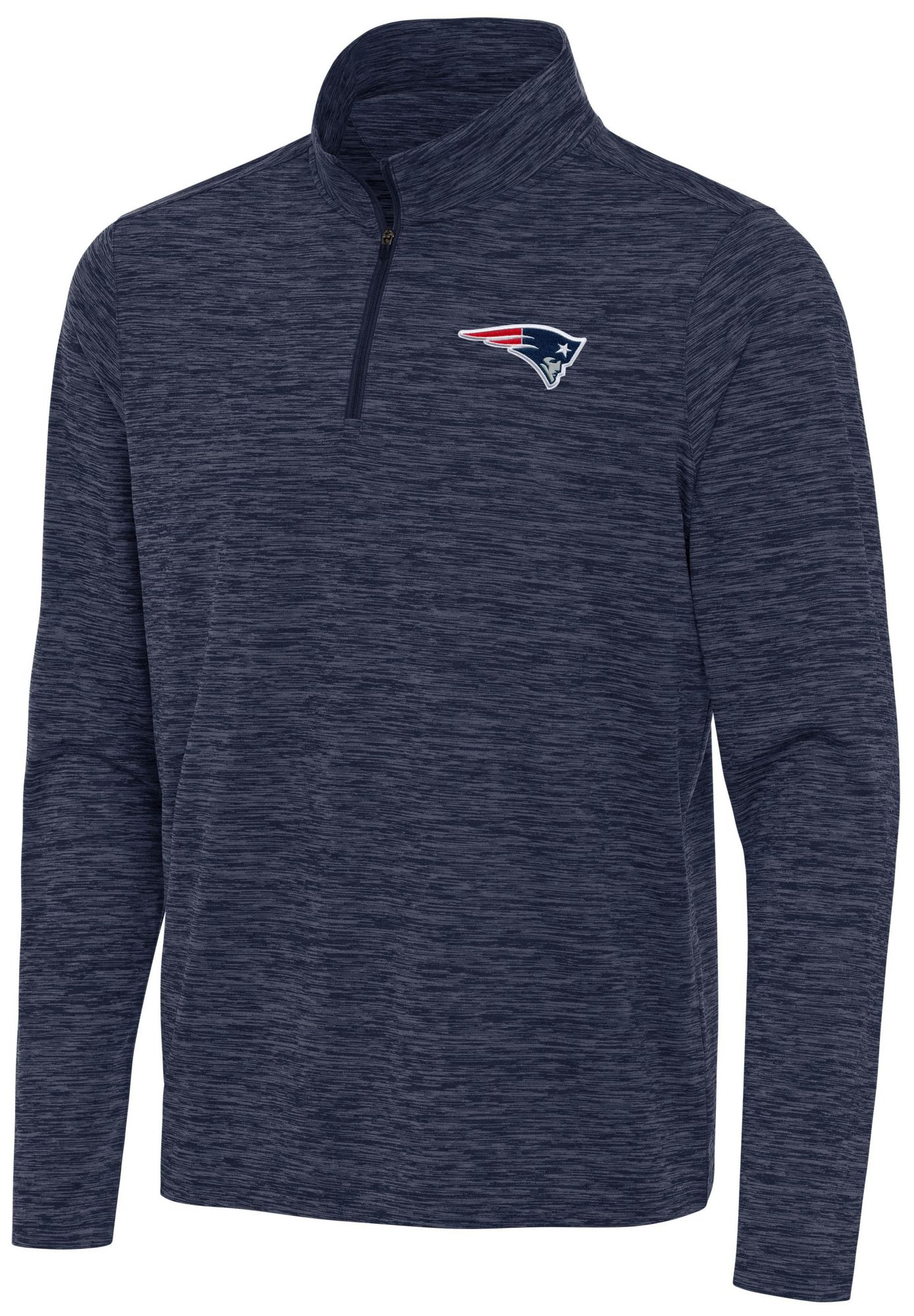 Antigua Men's New England Patriots Navy Heather Eternal Quarter-Zip Shirt