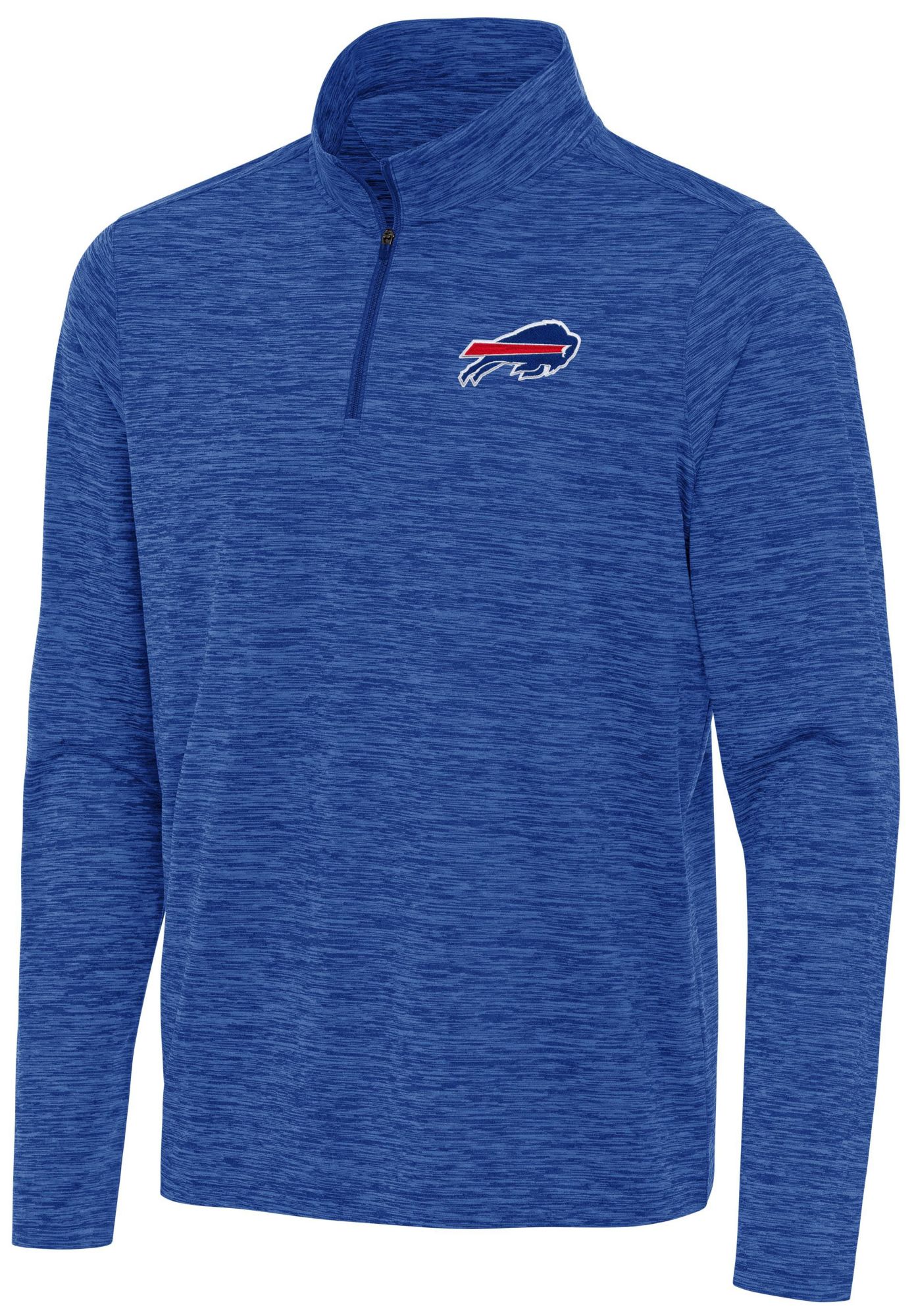 Antigua Men's Buffalo Bills Dark Royal Heather Eternal Quarter-Zip Shirt