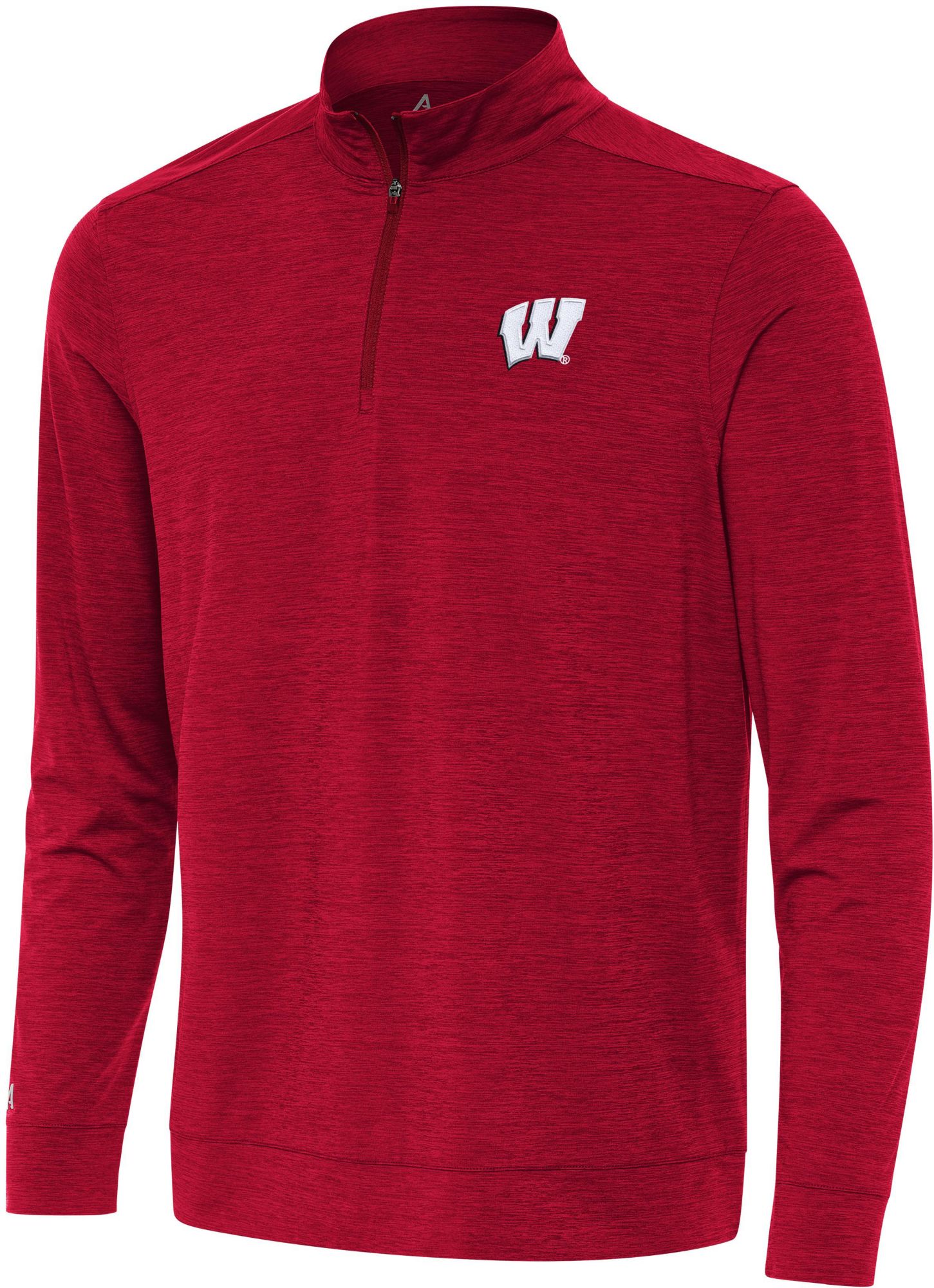 Antigua Men's Wisconsin Badgers Bright Mock 1/4 Zip