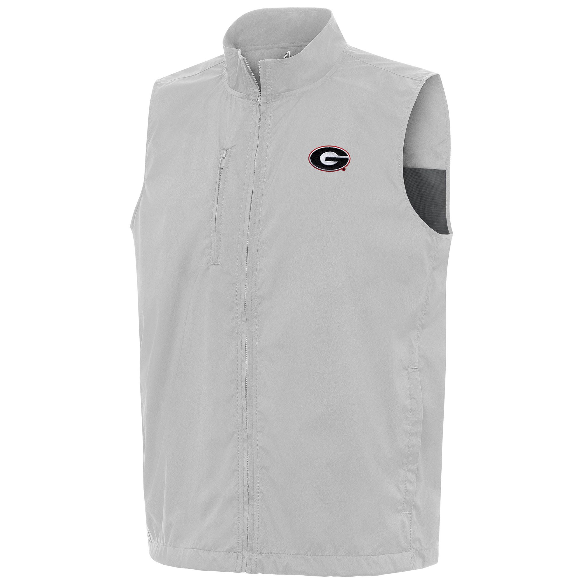Antigua Men's Georgia Bulldogs Brisk Stone Full Zip Vest