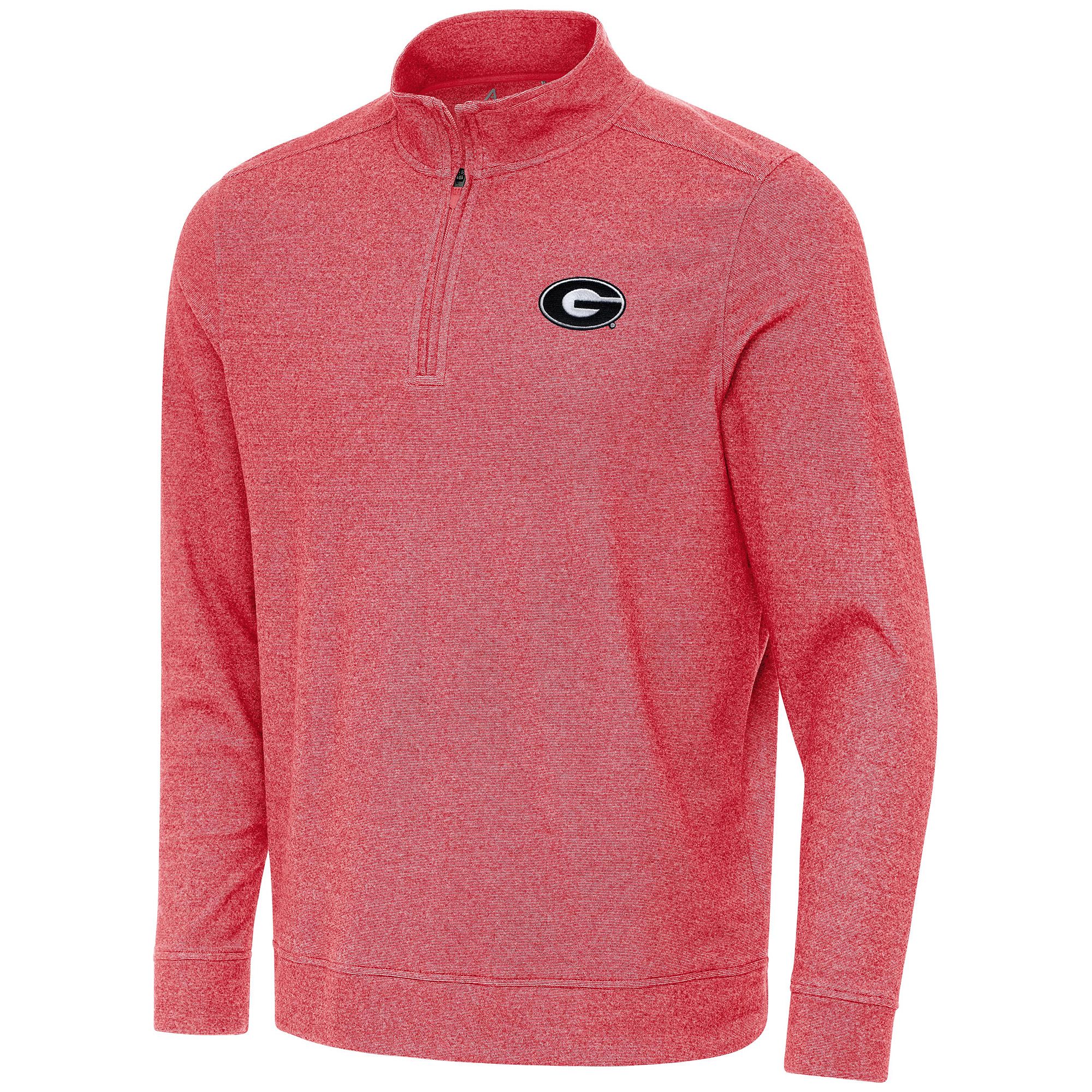 Antigua Men's Georgia Bulldogs Subtle Dark Red Heather 1/4 Zip Pullover