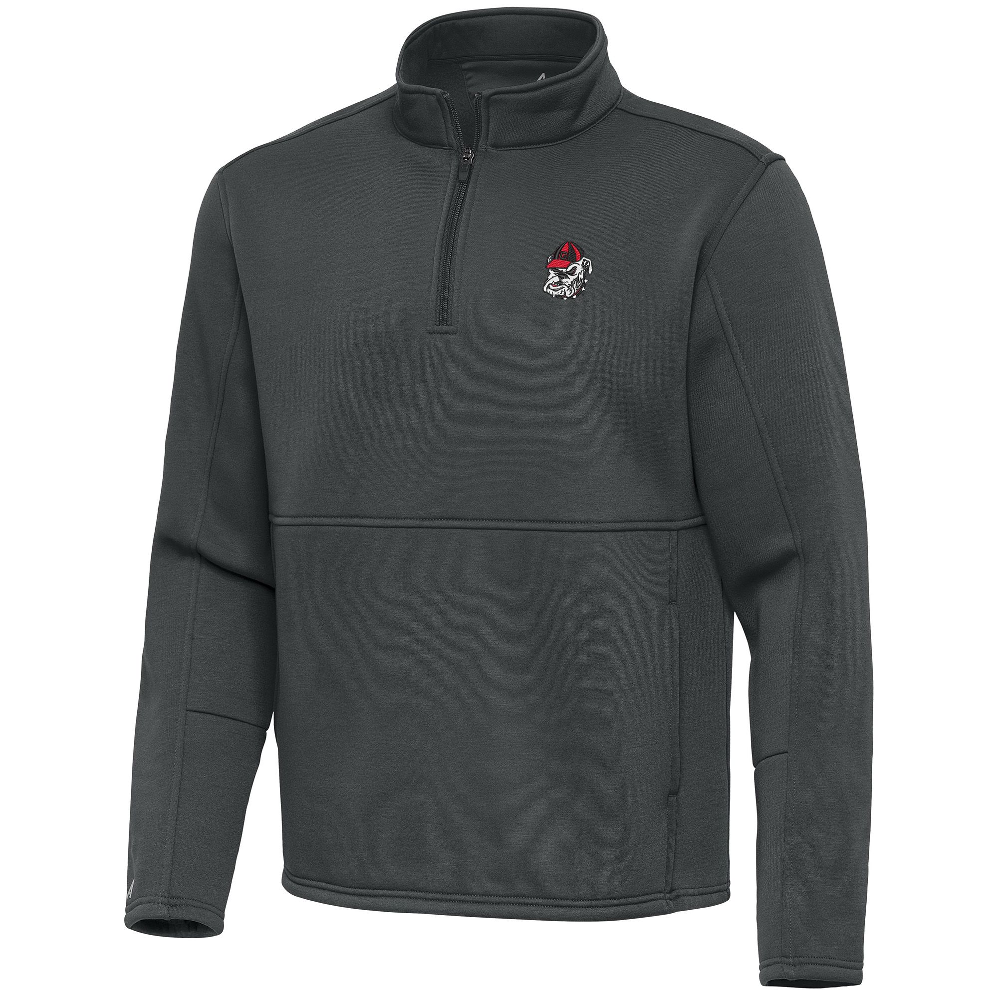 Antigua Men's Georgia Bulldog Head Twist 1/4 Zip Pullover