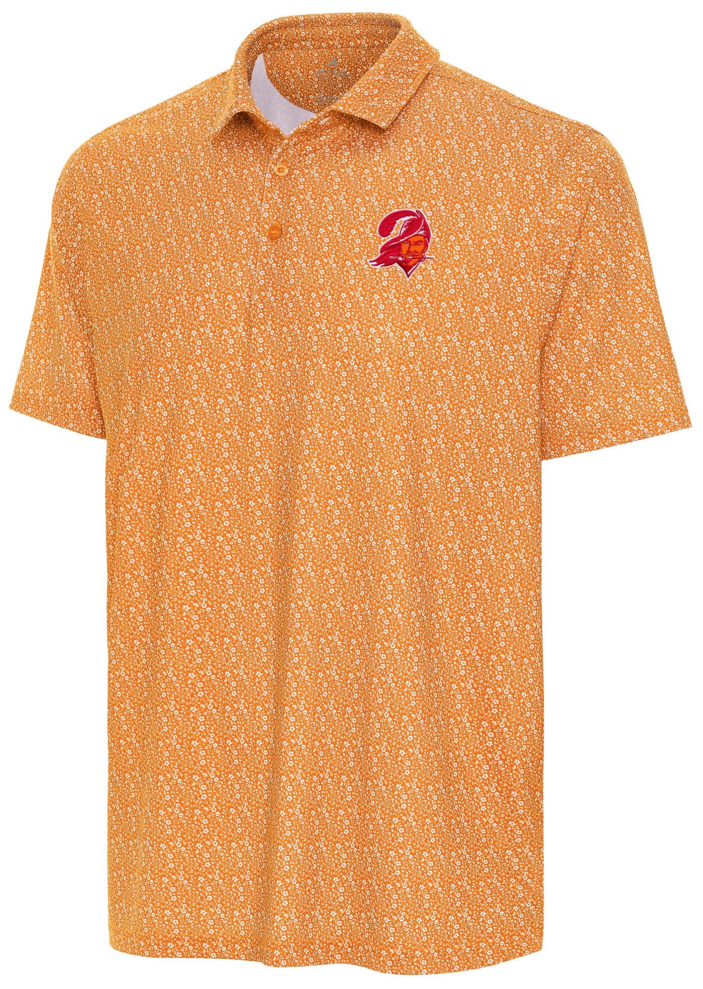 Antigua Men's Tampa Bay Buccaneers Orange Botanic Polo