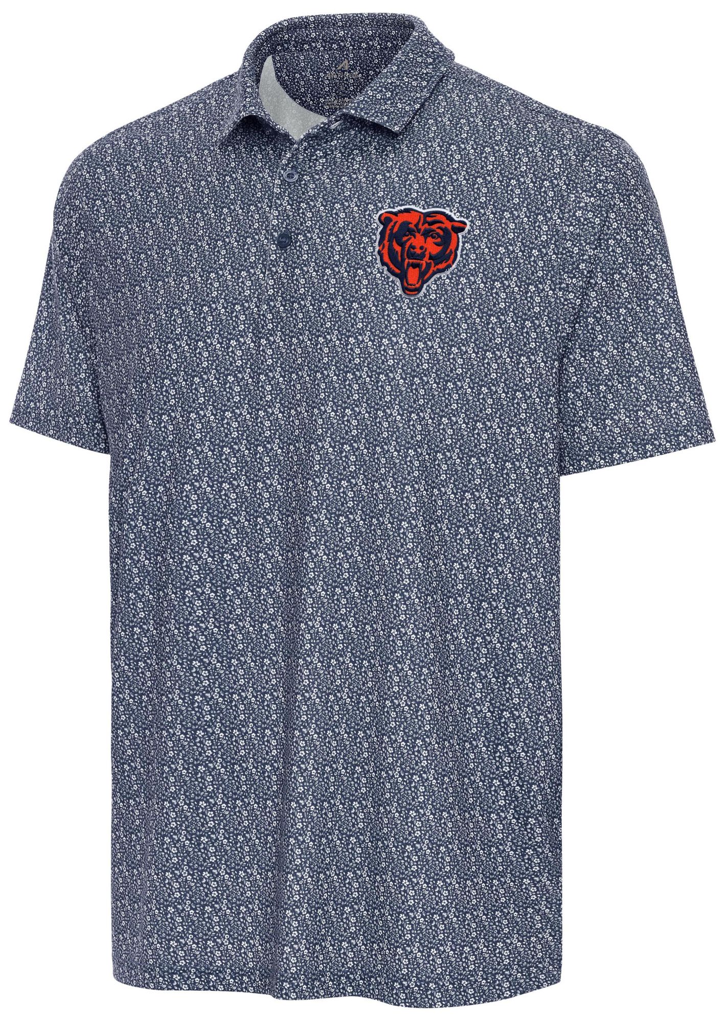 Antigua Men's Chicago Bears Navy Botanic Polo