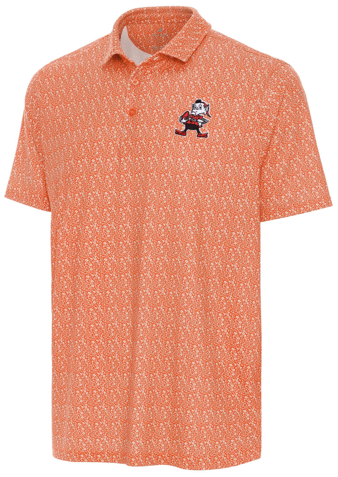 Antigua Men's Cleveland Browns Mango Botanic Polo