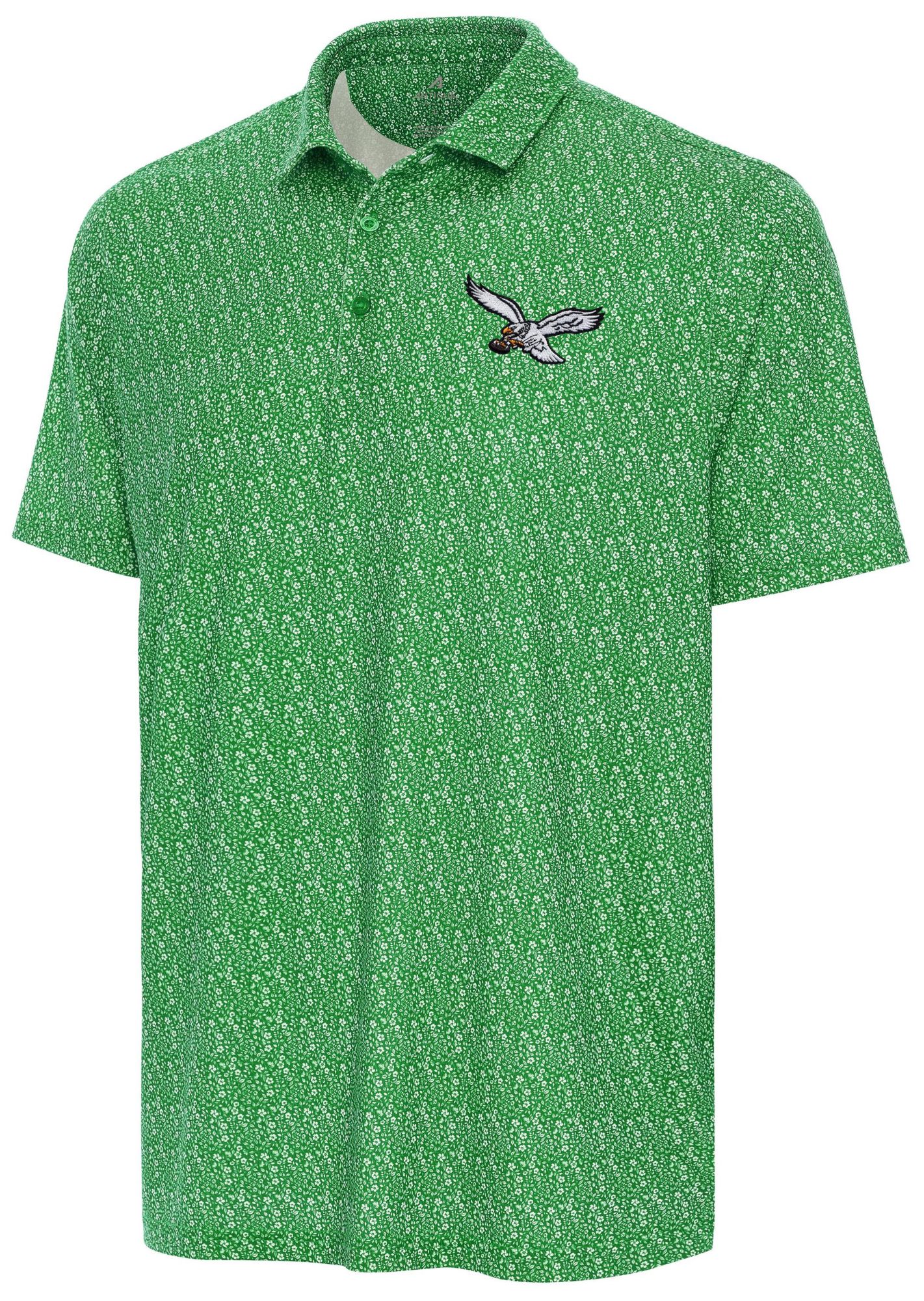 Antigua Men's Philadelphia Eagles Green Botanic Polo