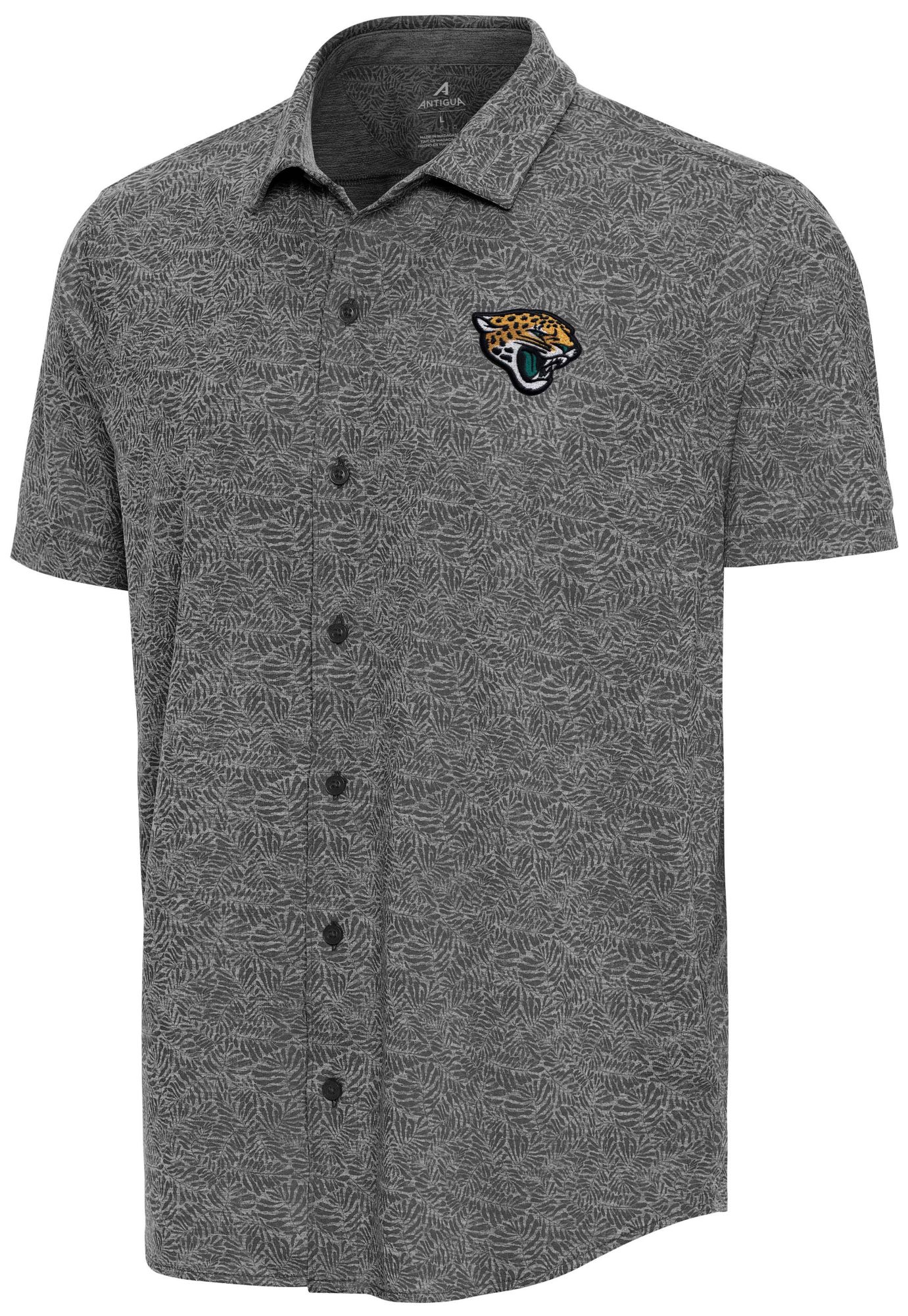 Antigua Men's Jacksonville Jaguars Black Tentril Polo
