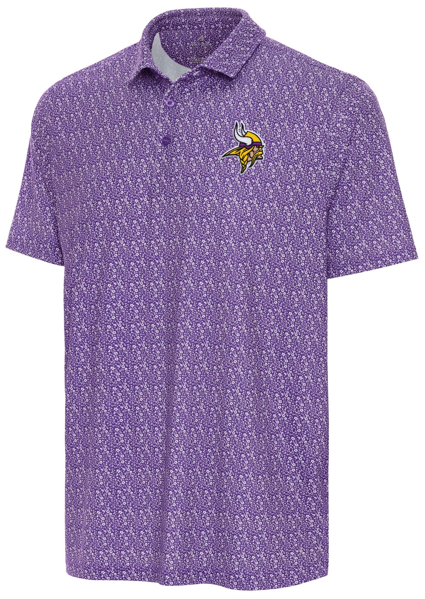 Antigua Men's Minnesota Vikings Purple Botanic Polo