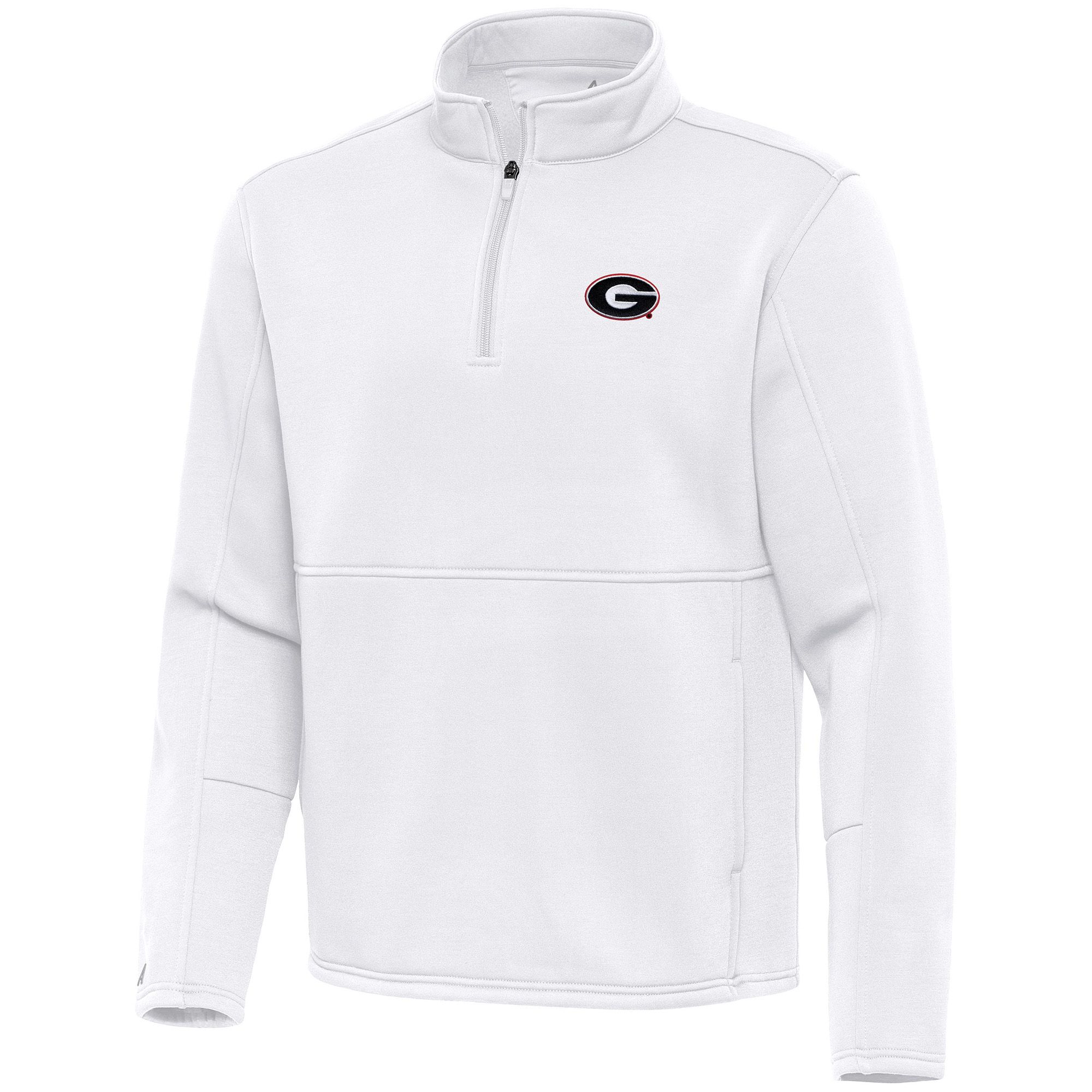 Antigua Men's Georgia Bulldogs Twist White 1/4 Zip Pullover