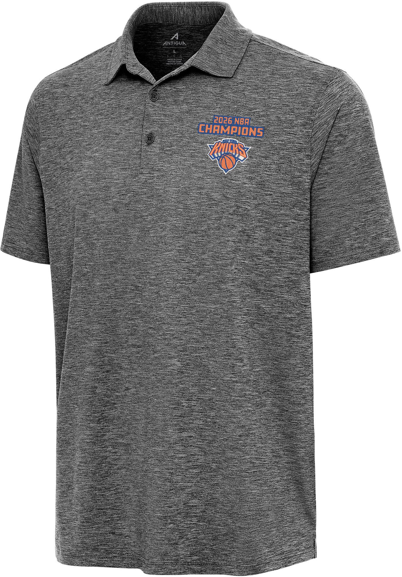 Antigua Adult 2026 NBA Champions New York Knicks Par 3 Black Polo