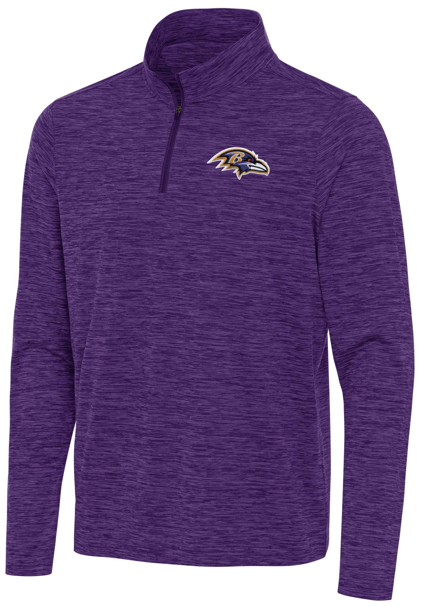 Antigua Men's Baltimore Ravens Dark Purple Heather Eternal Quarter-Zip Shirt