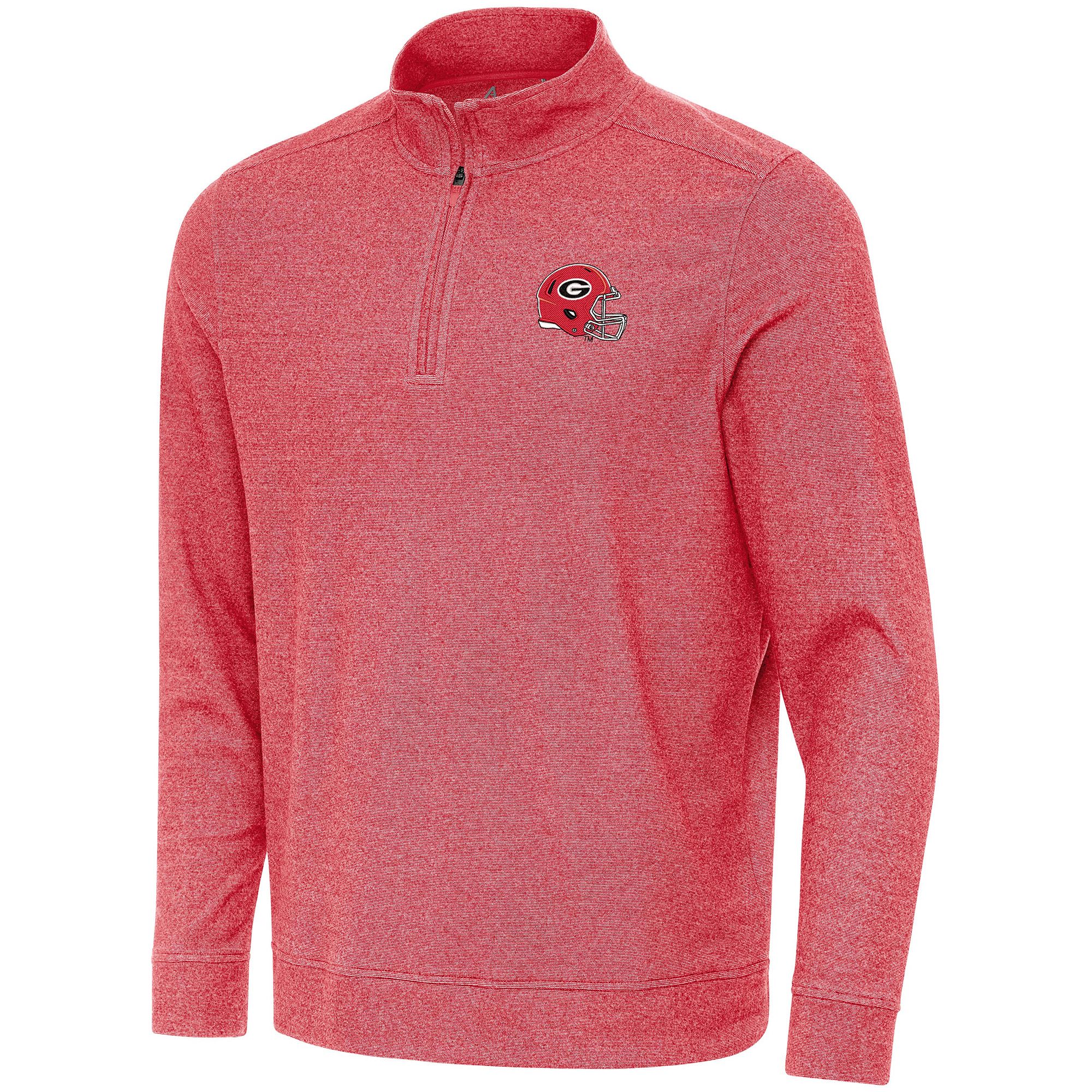 Antigua Men's Georgia Helmet Subtle Red Heather 1/4 Zip Pullover