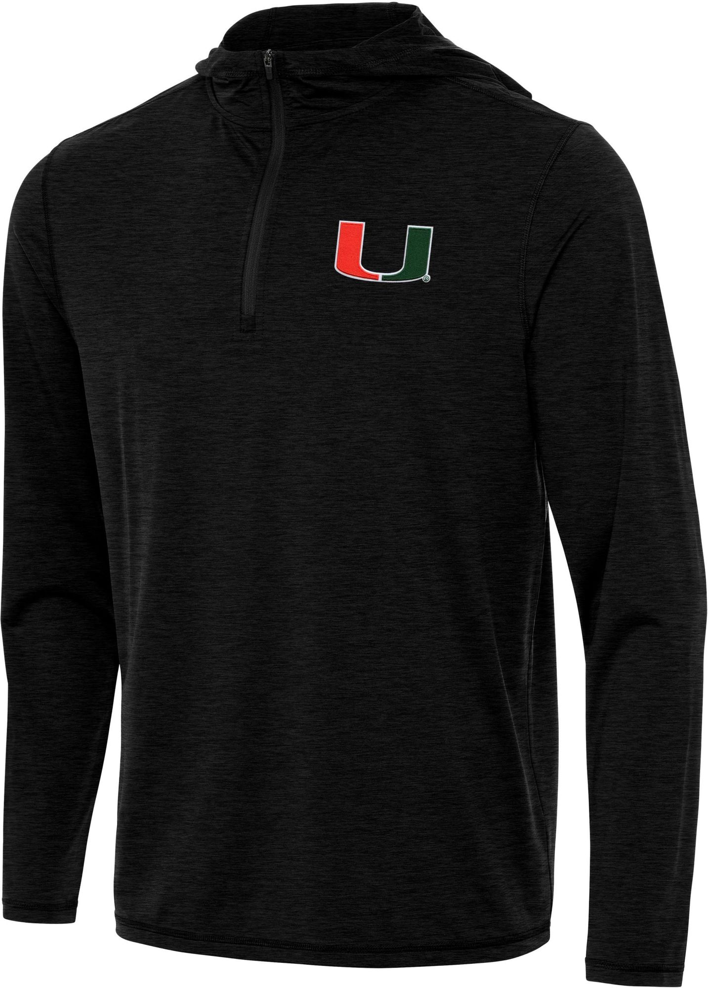 Antigua Men's Miami Hurricanes Tidy Hood 1/4 Zip