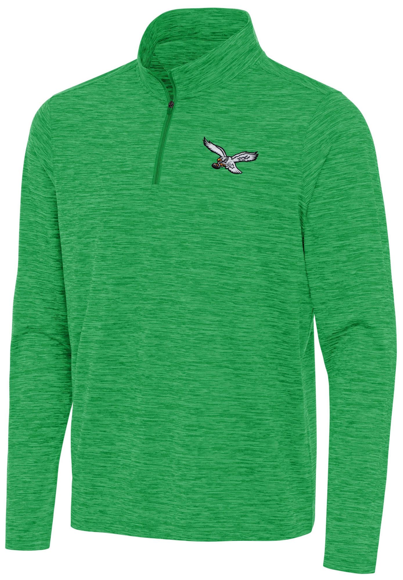 Antigua Men's Philadelphia Eagles Celtic Green Heather Eternal Quarter-Zip Shirt