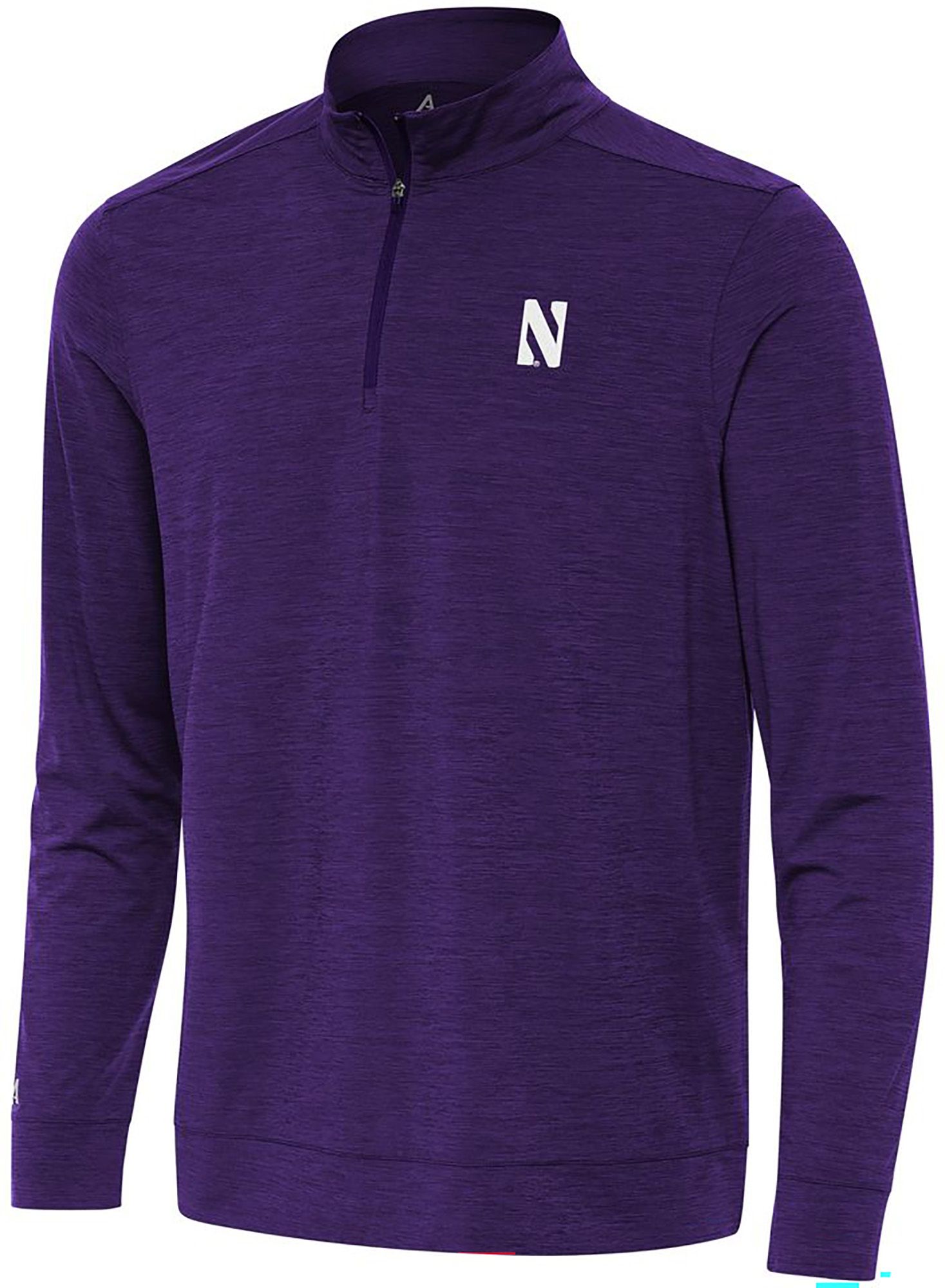 Antigua Men's Northwestern Wildcats Bright Mock 1/4 Zip Pullover