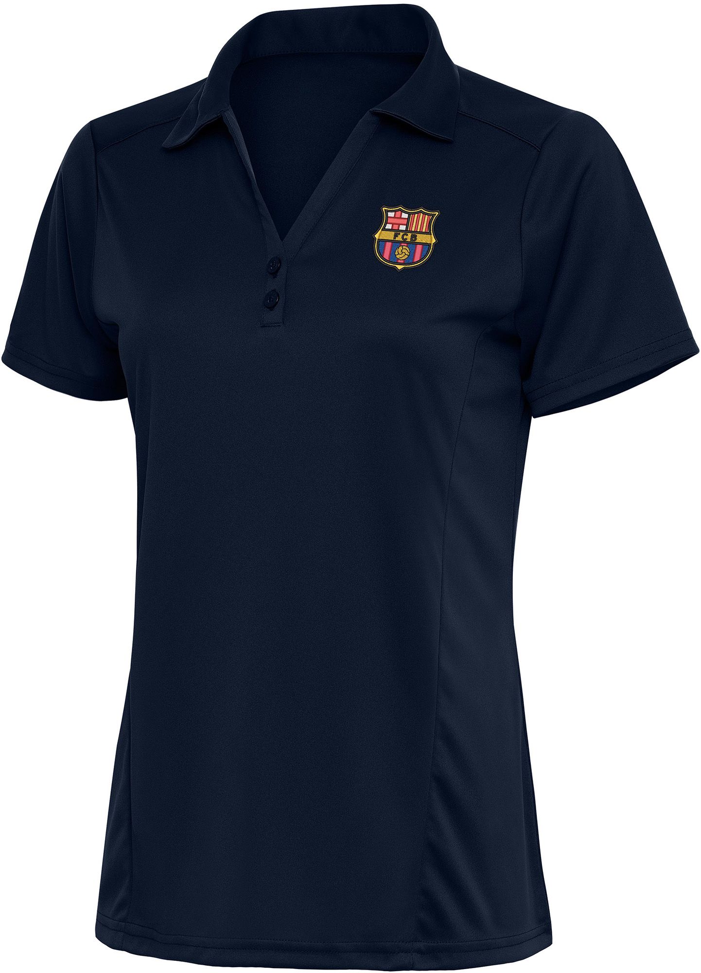 Antigua Women's FC Barcelona Navy Crest Statement Polo