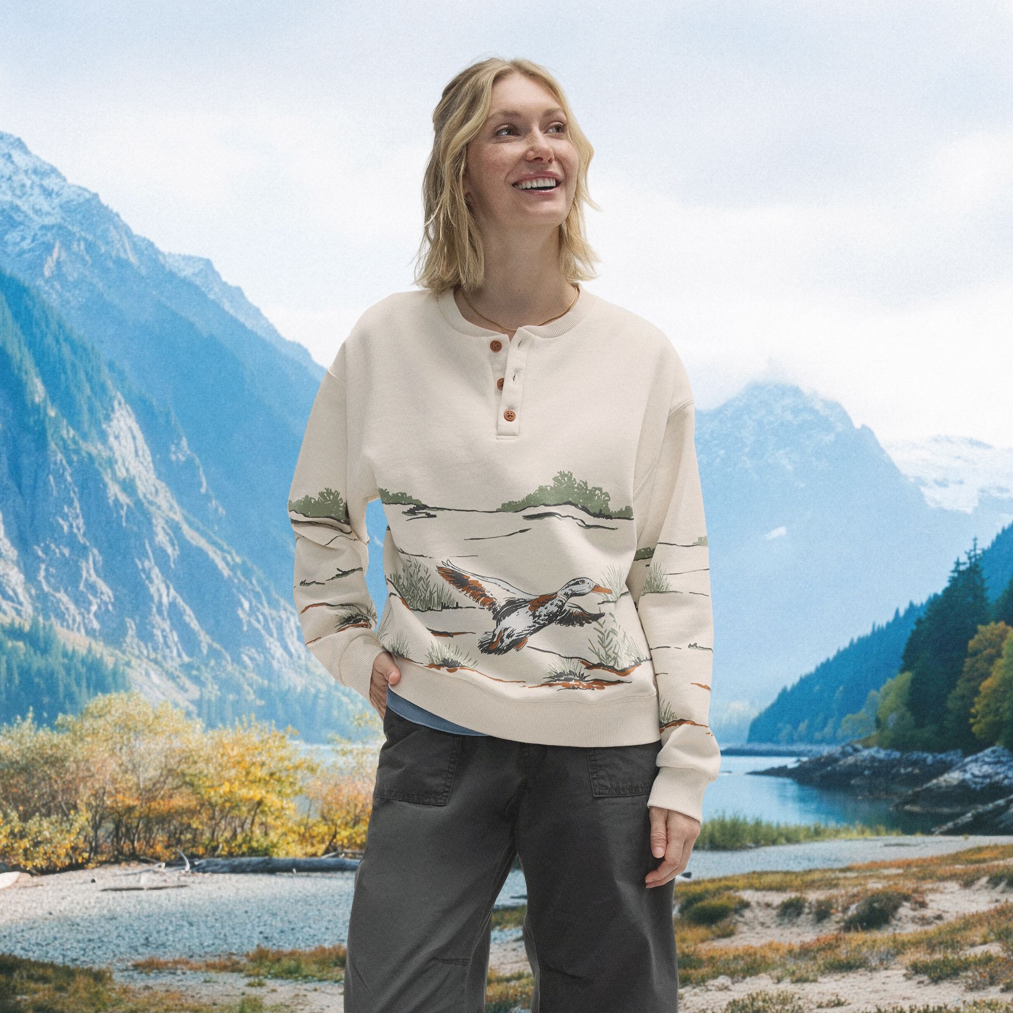Alpine Design Women's Henley Sweatshirt