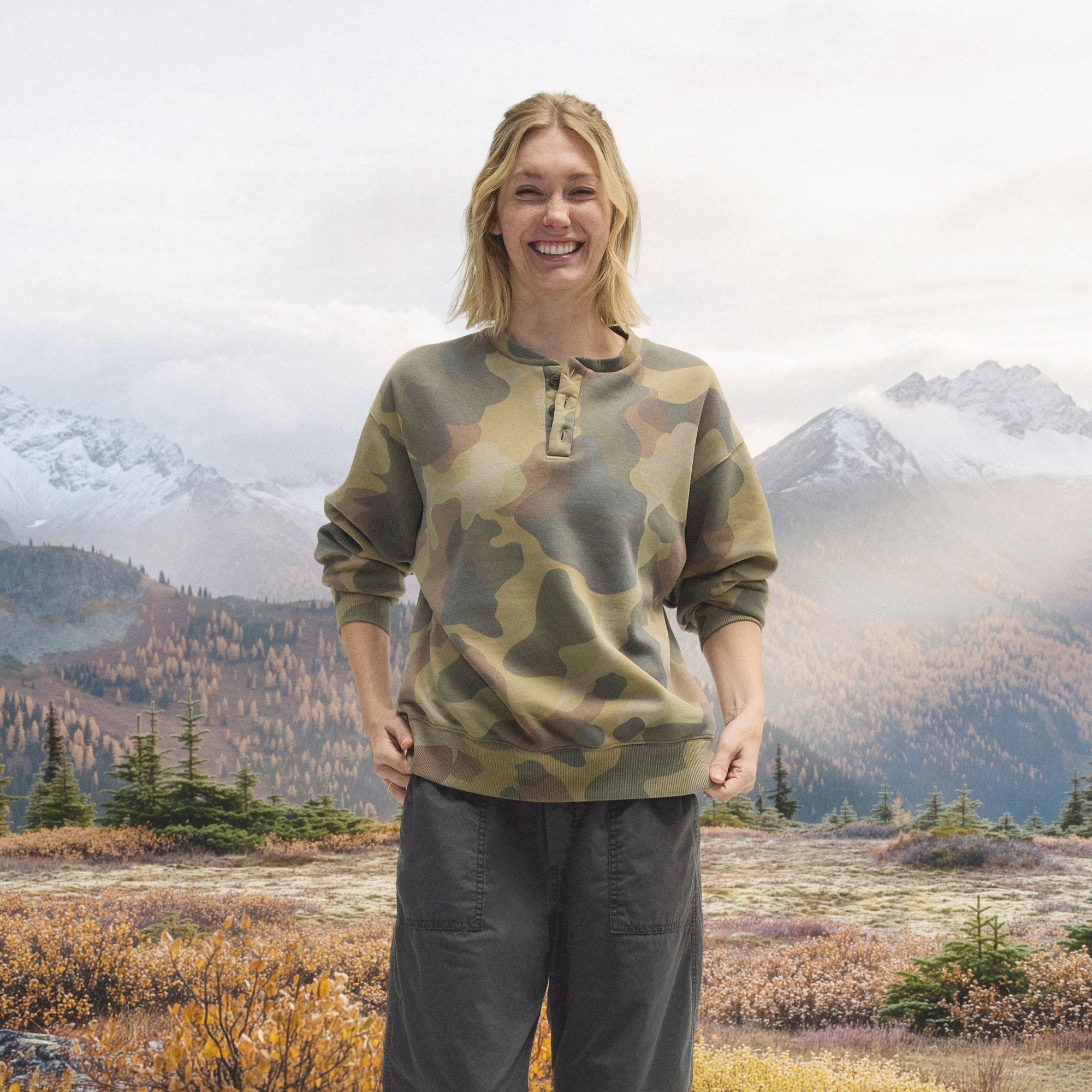 Alpine Design Women's Henley Sweatshirt