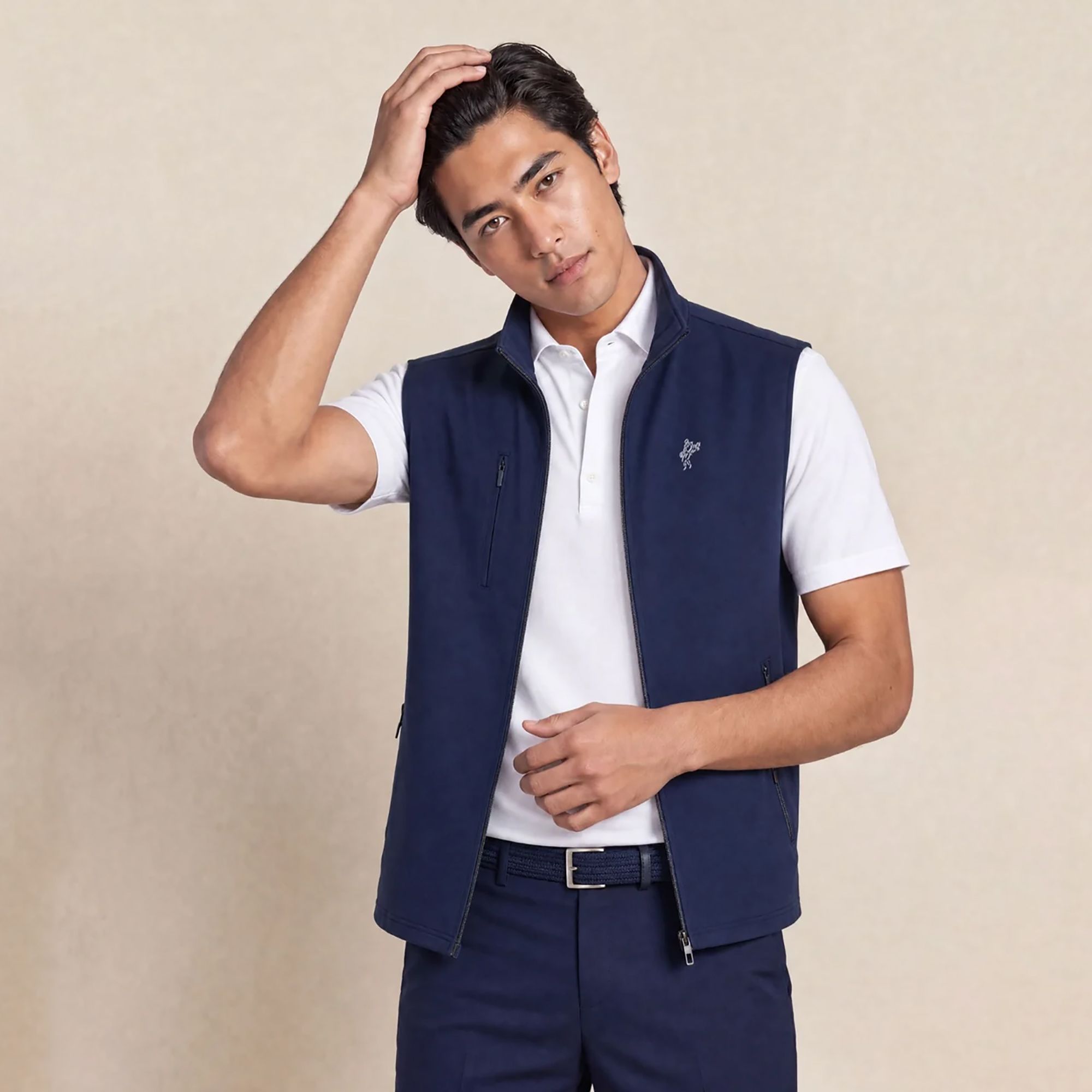 Ashworth Men's Aeroflex Golf Vest, Medium, Driver Navy Blue