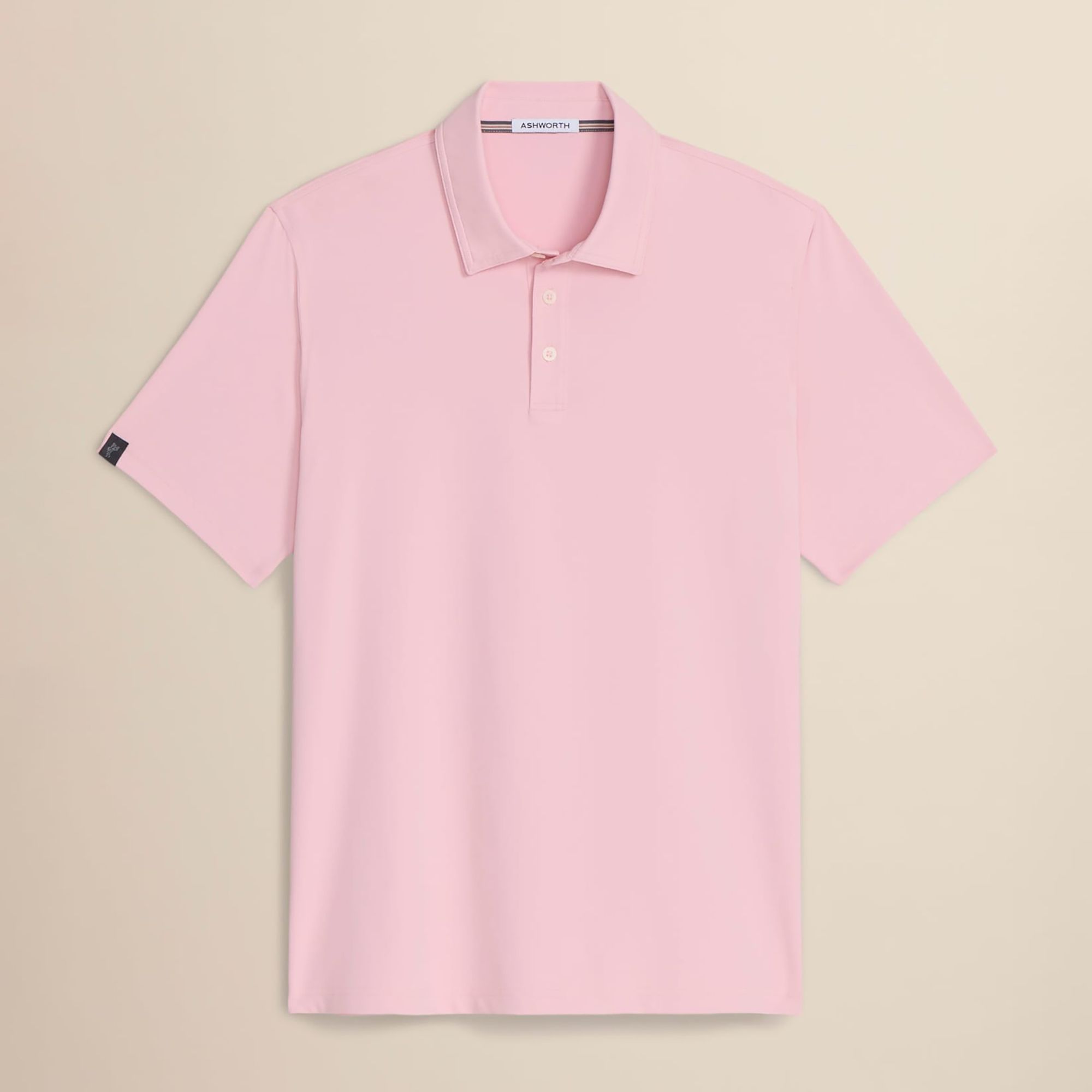 Ashworth Men's Encinitas Golf Polo, Medium, Blush Pink