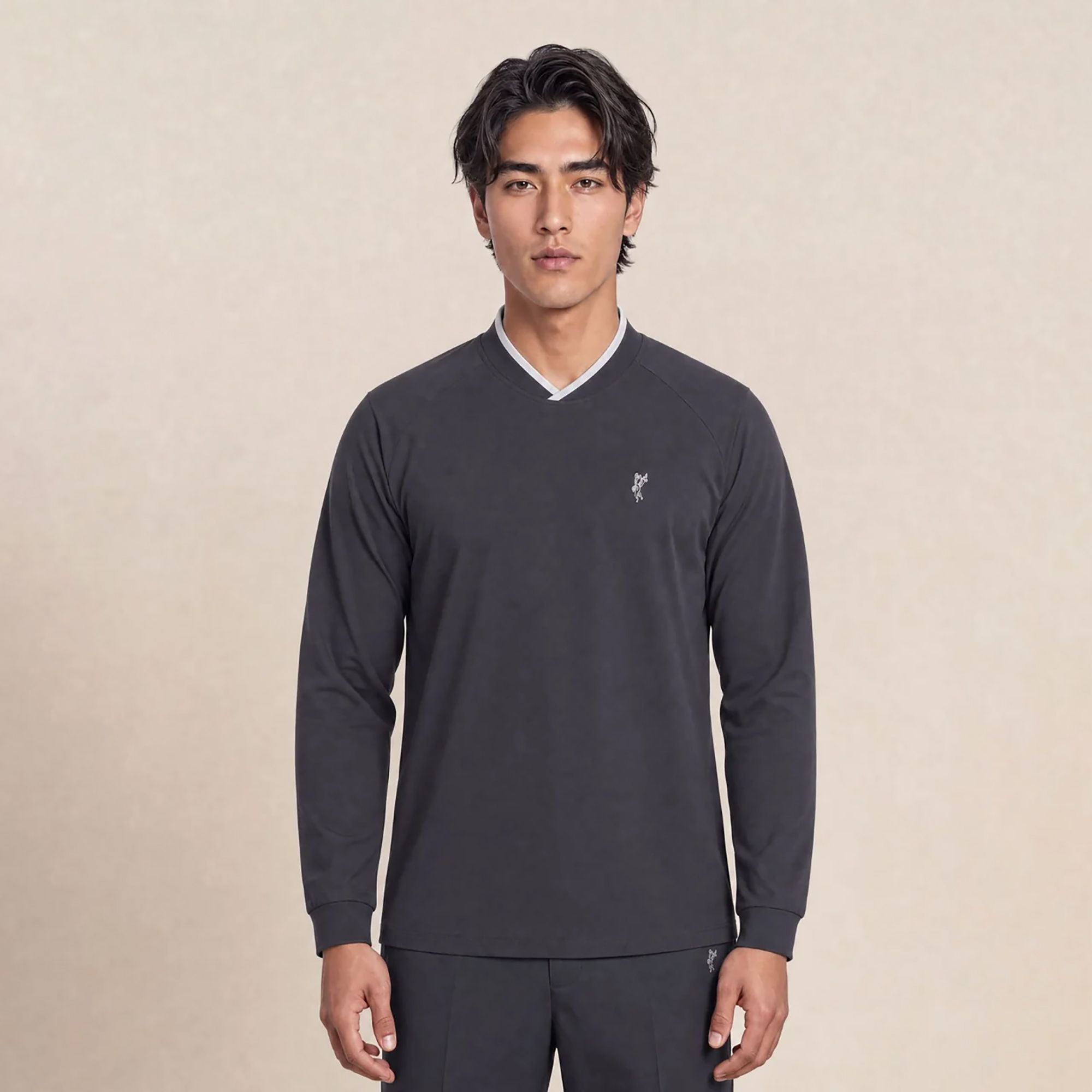 Ashworth Men's Aeroflex V-Neck Golf Pullover, Medium, Asphalt Gray